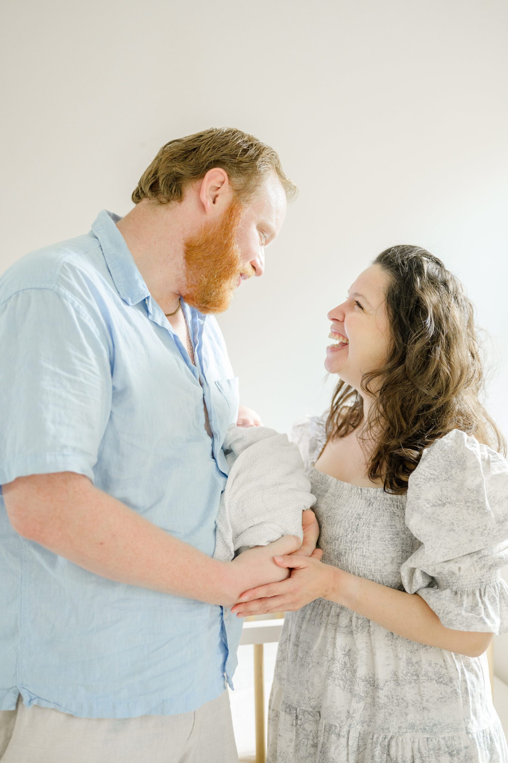 In home newborn session in Washington, DC photographed by Baltimore lifestyle newborn photographer Cait Kramer.