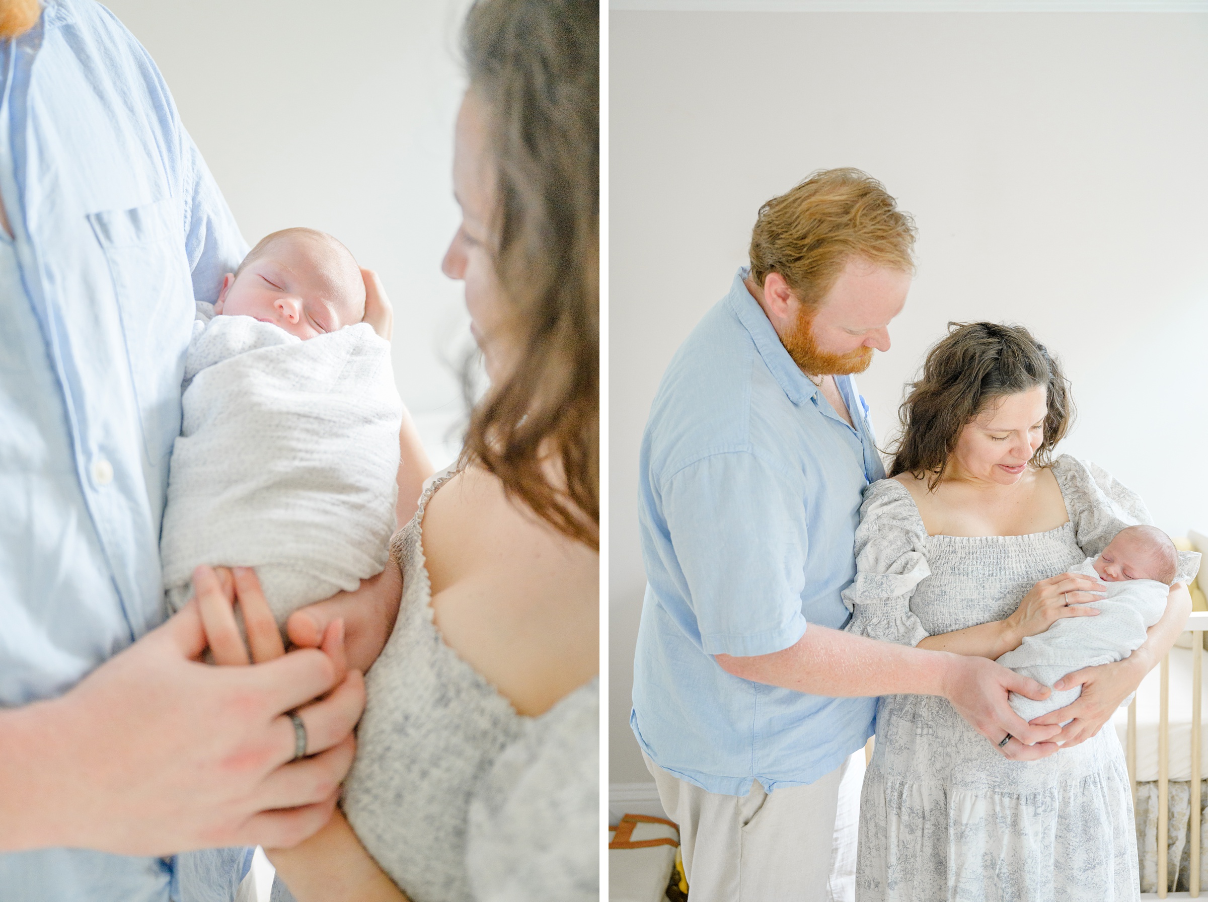 In home newborn session in Washington, DC photographed by Baltimore lifestyle newborn photographer Cait Kramer.