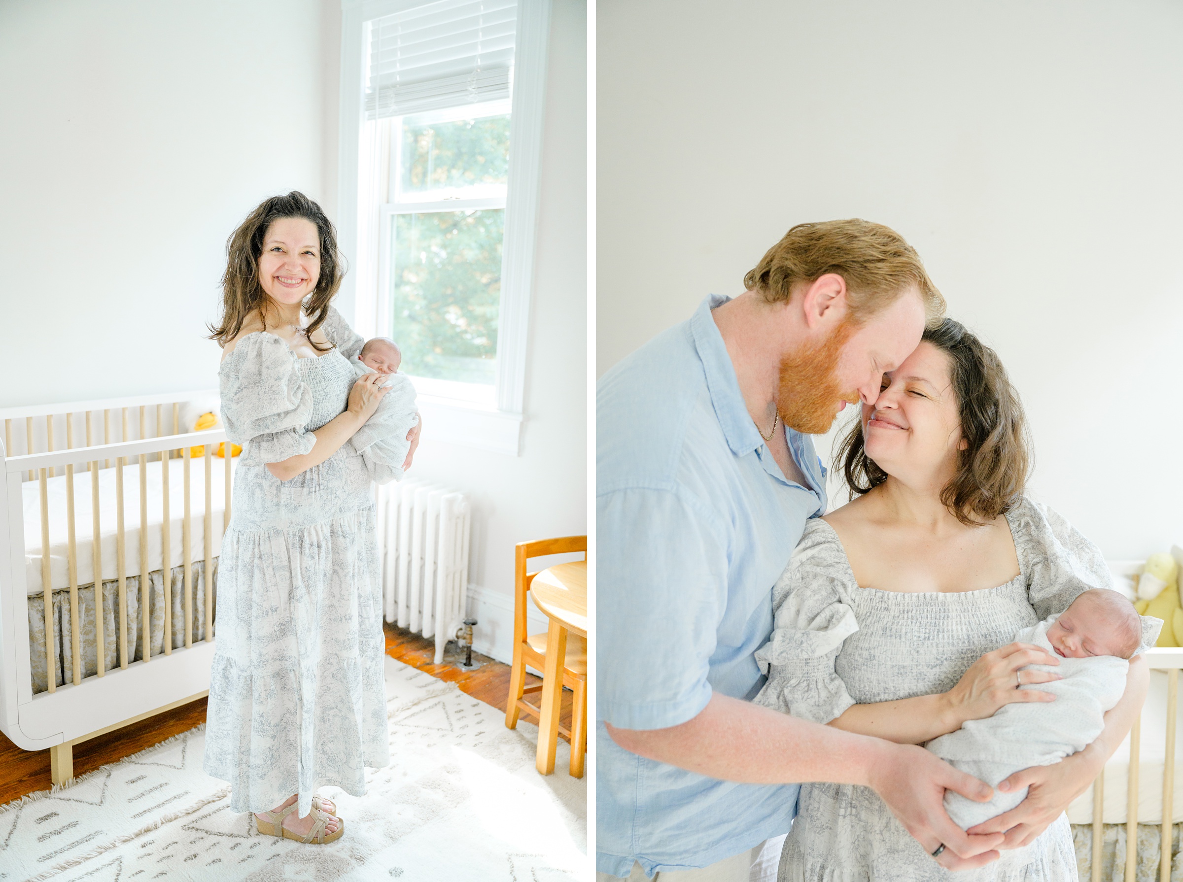 In home newborn session in Washington, DC photographed by Baltimore lifestyle newborn photographer Cait Kramer.