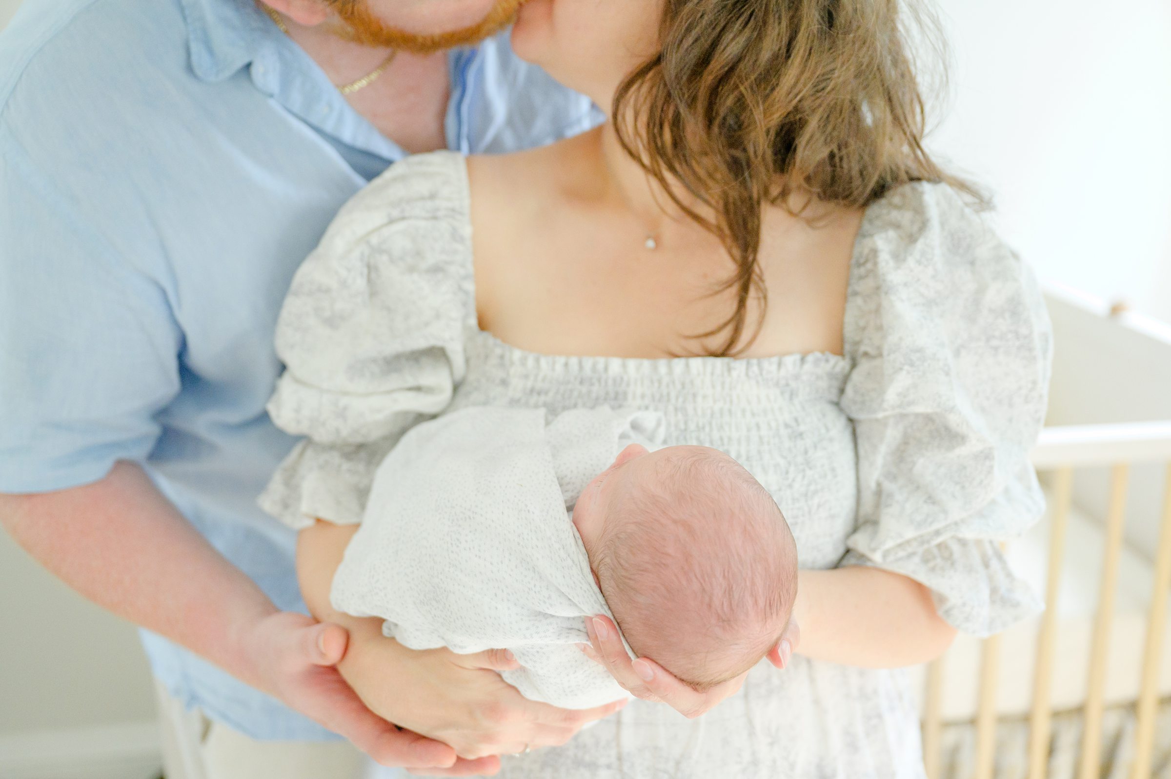 In home newborn session in Washington, DC photographed by Baltimore lifestyle newborn photographer Cait Kramer.