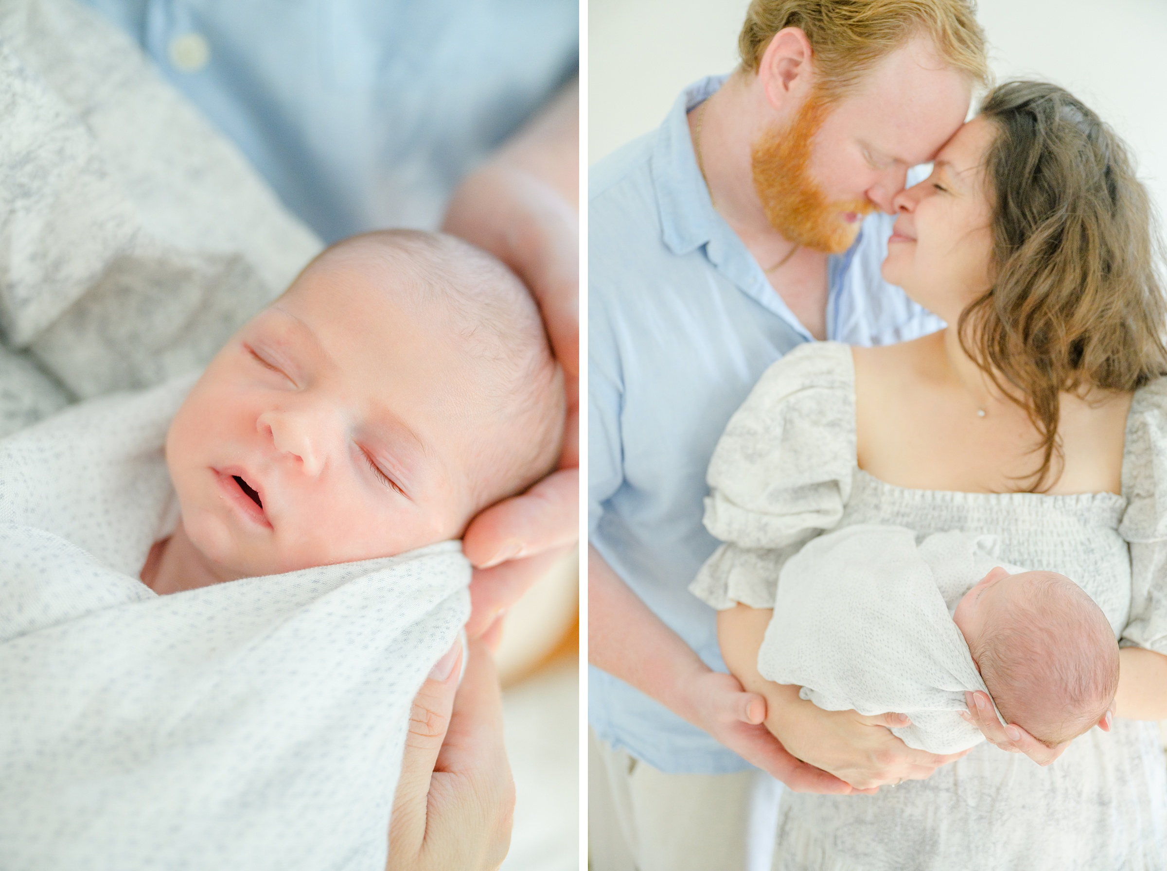 In home newborn session in Washington, DC photographed by Baltimore lifestyle newborn photographer Cait Kramer.