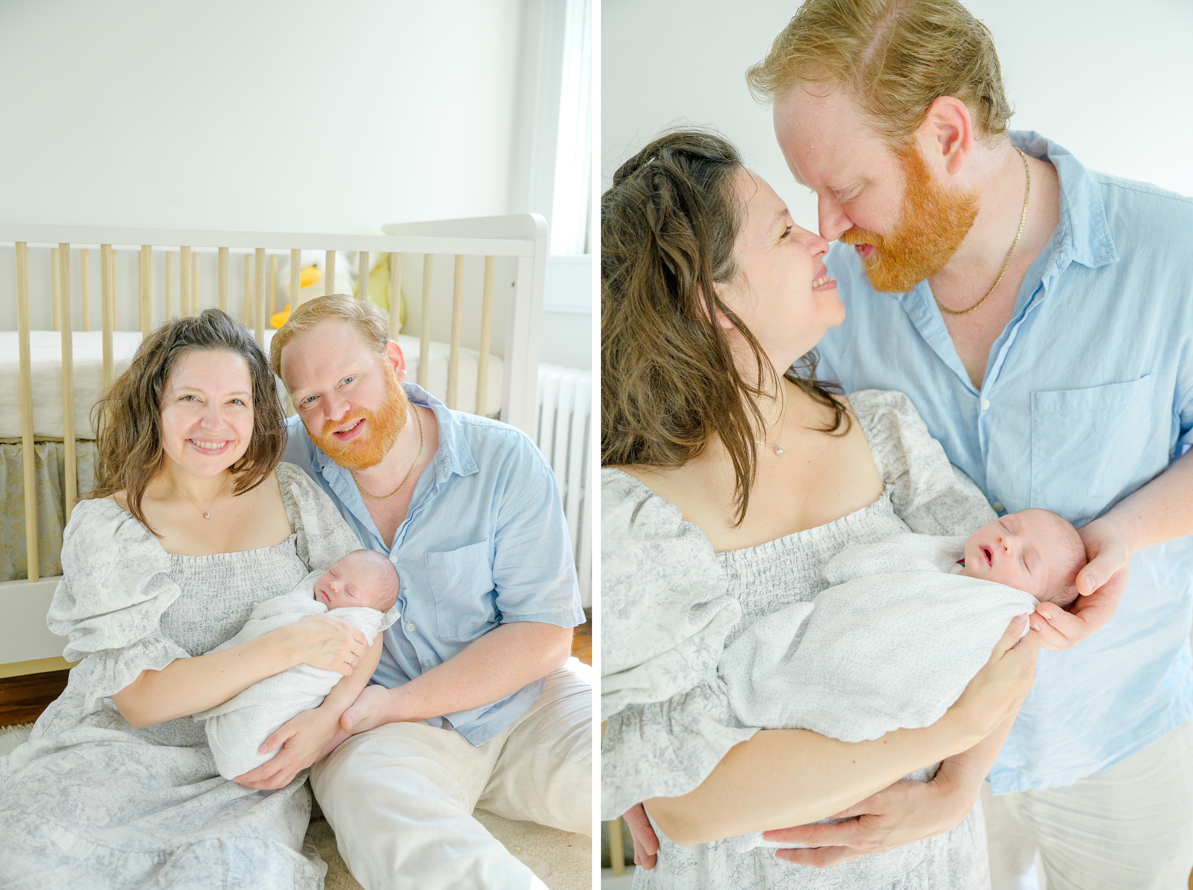 In home newborn session in Washington, DC photographed by Baltimore lifestyle newborn photographer Cait Kramer.