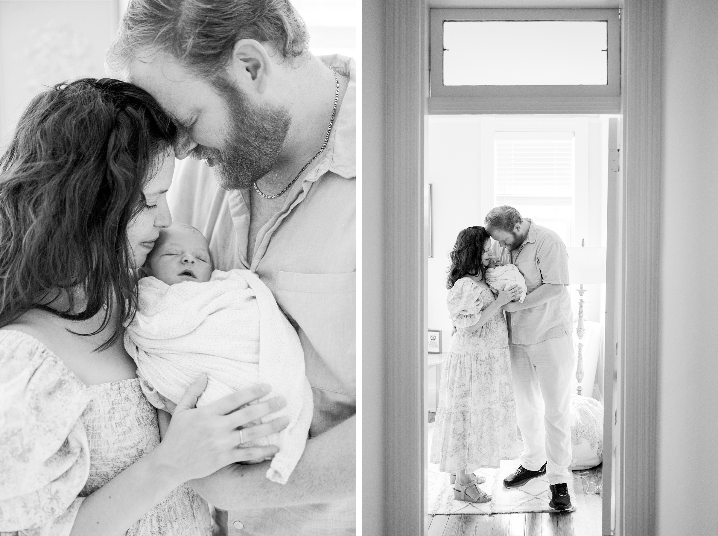 In home newborn session in Washington, DC photographed by Baltimore lifestyle newborn photographer Cait Kramer.