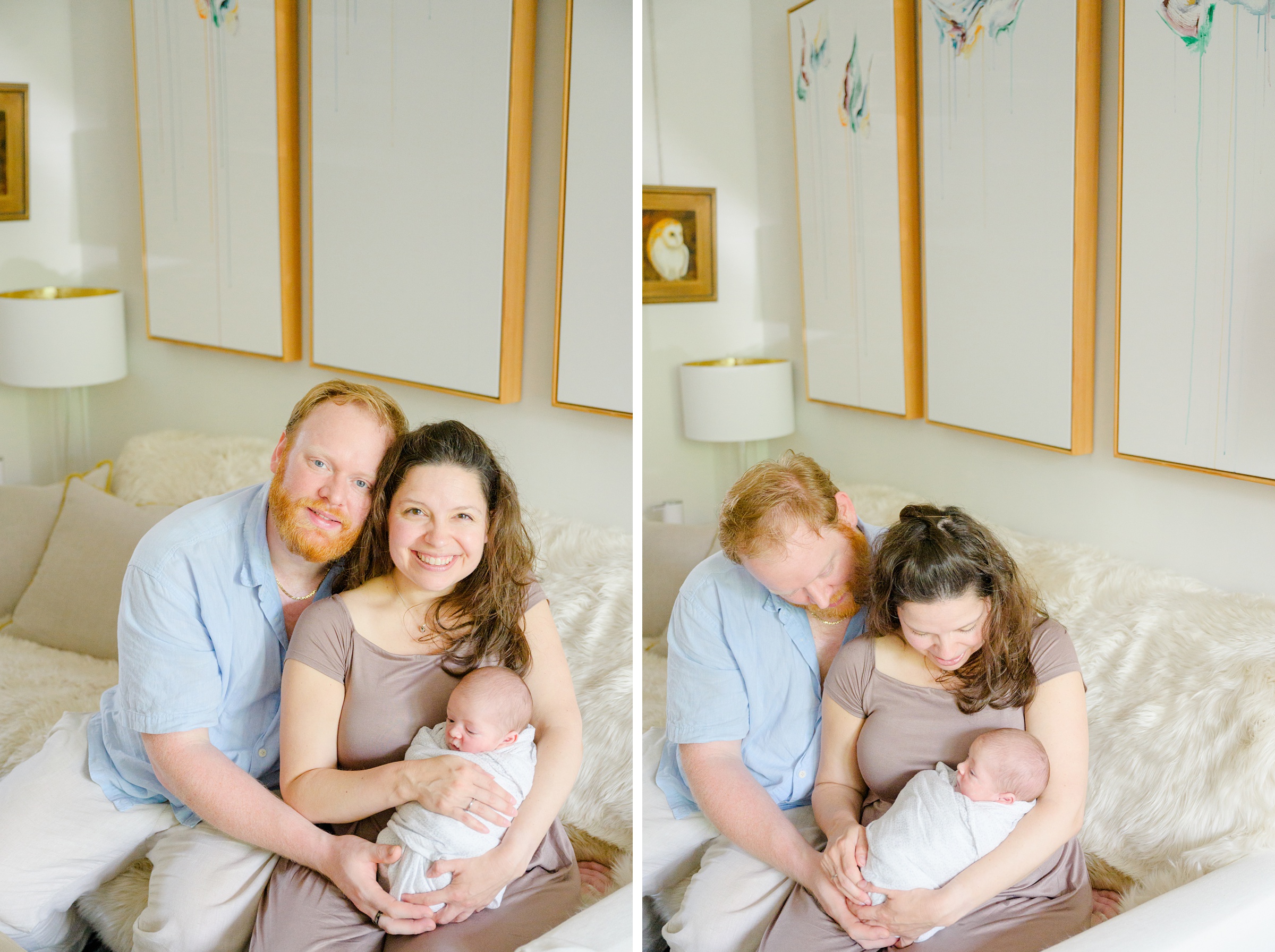 In home newborn session in Washington, DC photographed by Baltimore lifestyle newborn photographer Cait Kramer.