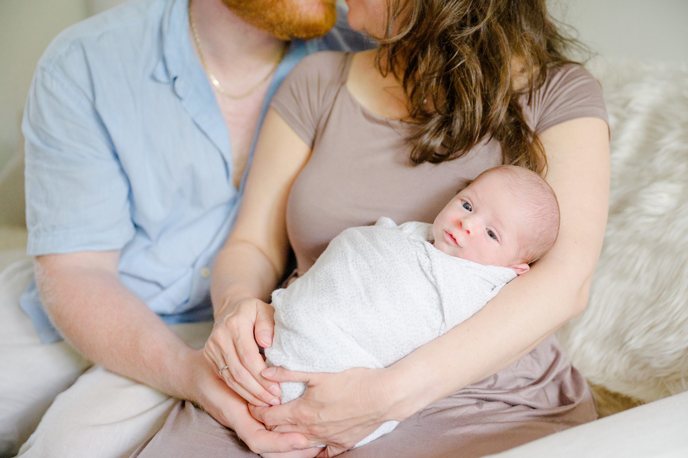 In home newborn session in Washington, DC photographed by Baltimore lifestyle newborn photographer Cait Kramer.