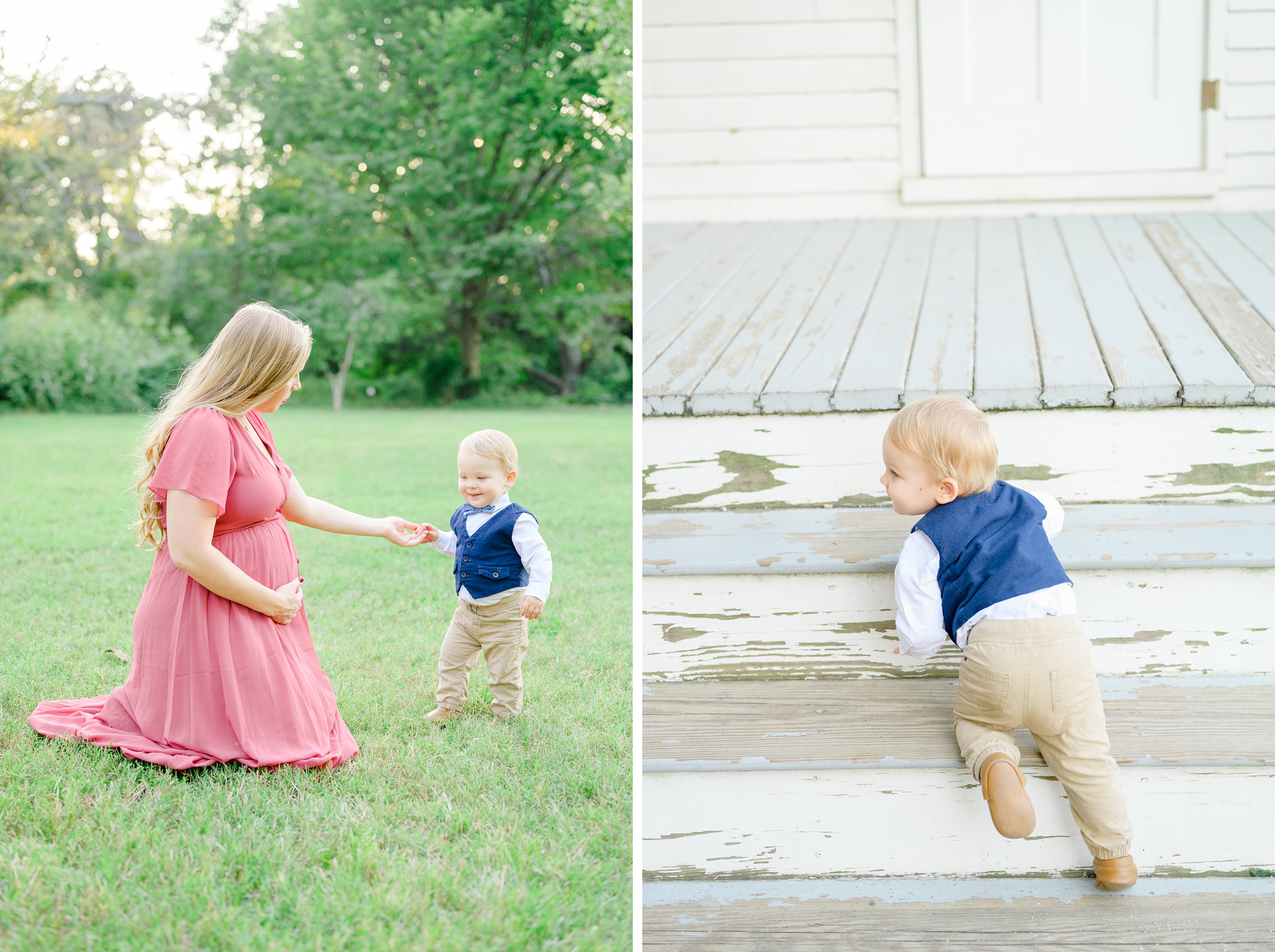 Maternity and family portrait session at Jones Point Park in Alexandria, Virginia photographed by Baltimore Maternity Photographer Cait Kramer Photography.