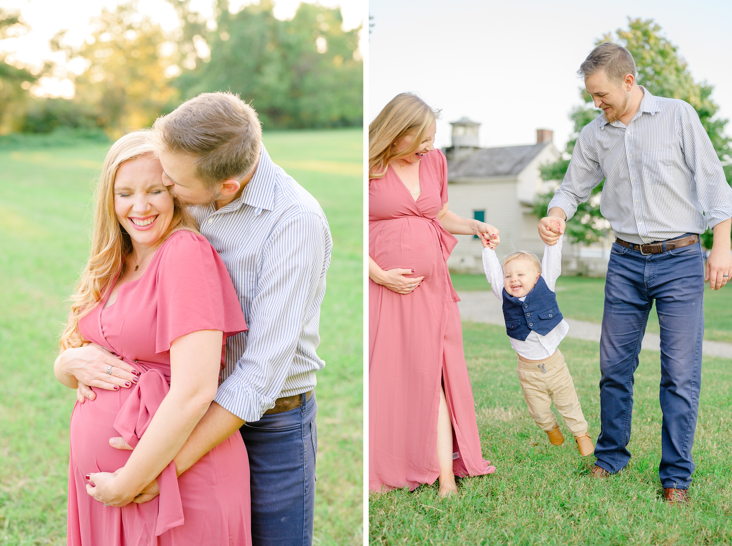 Maternity and family portrait session at Jones Point Park in Alexandria, Virginia photographed by Baltimore Maternity Photographer Cait Kramer Photography.