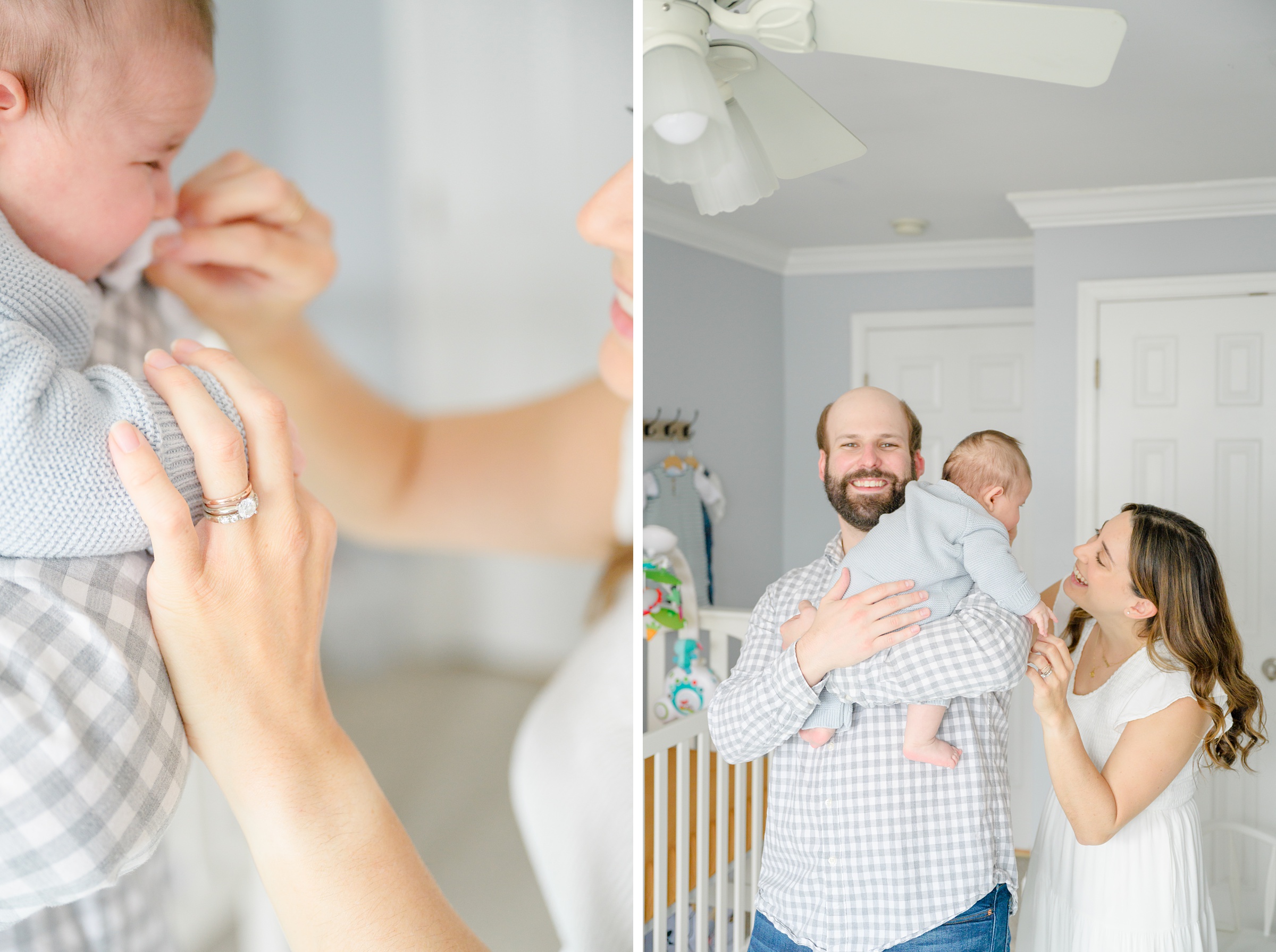 In-home newborn session in Baltimore, Maryland photographed by lifestyle family photographer Cait Kramer.