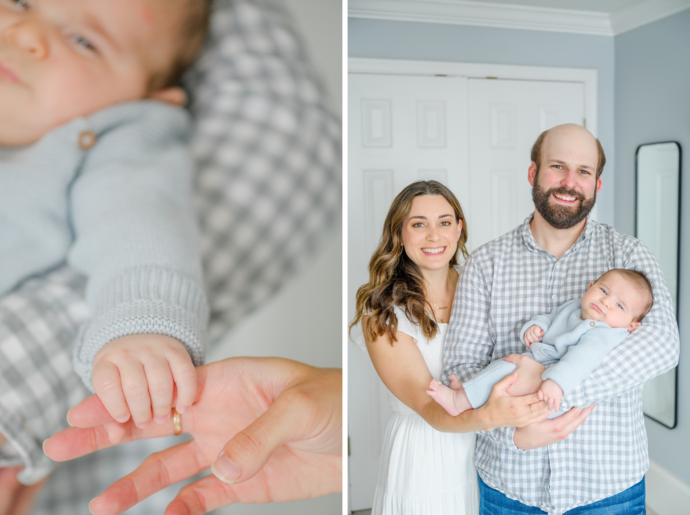 In-home newborn session in Baltimore, Maryland photographed by lifestyle family photographer Cait Kramer.