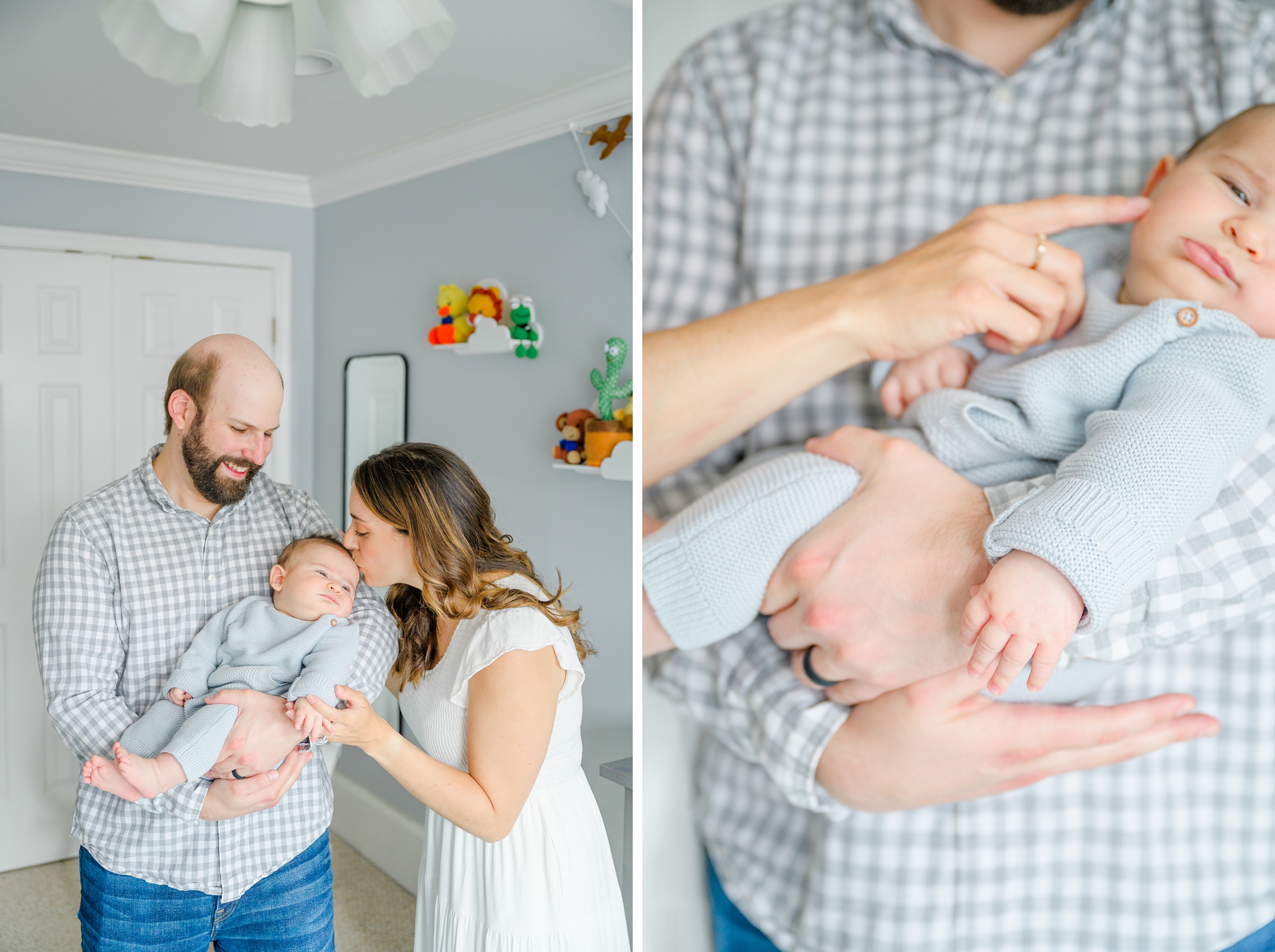 In-home newborn session in Baltimore, Maryland photographed by lifestyle family photographer Cait Kramer.