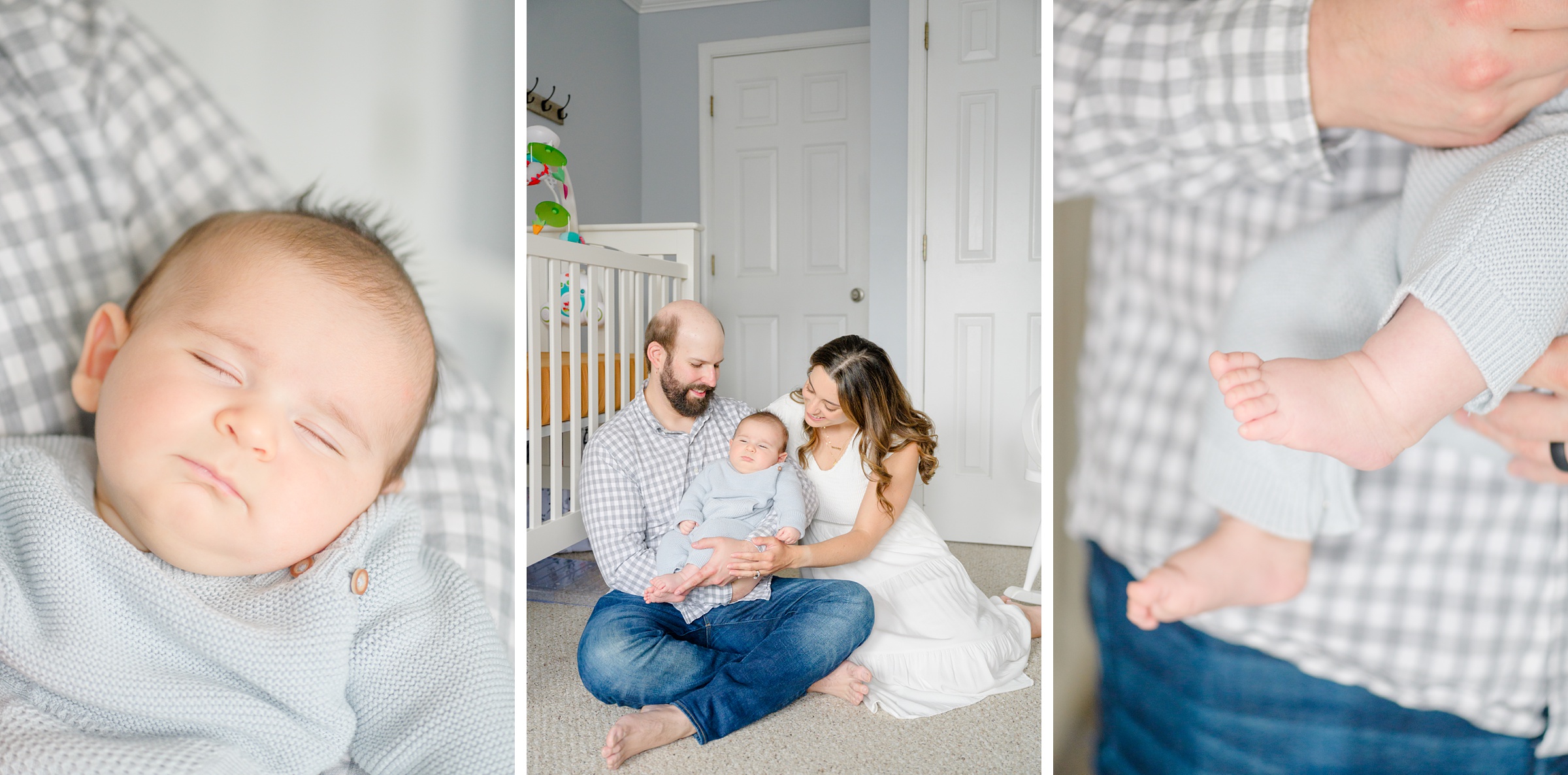 In-home newborn session in Baltimore, Maryland photographed by lifestyle family photographer Cait Kramer.