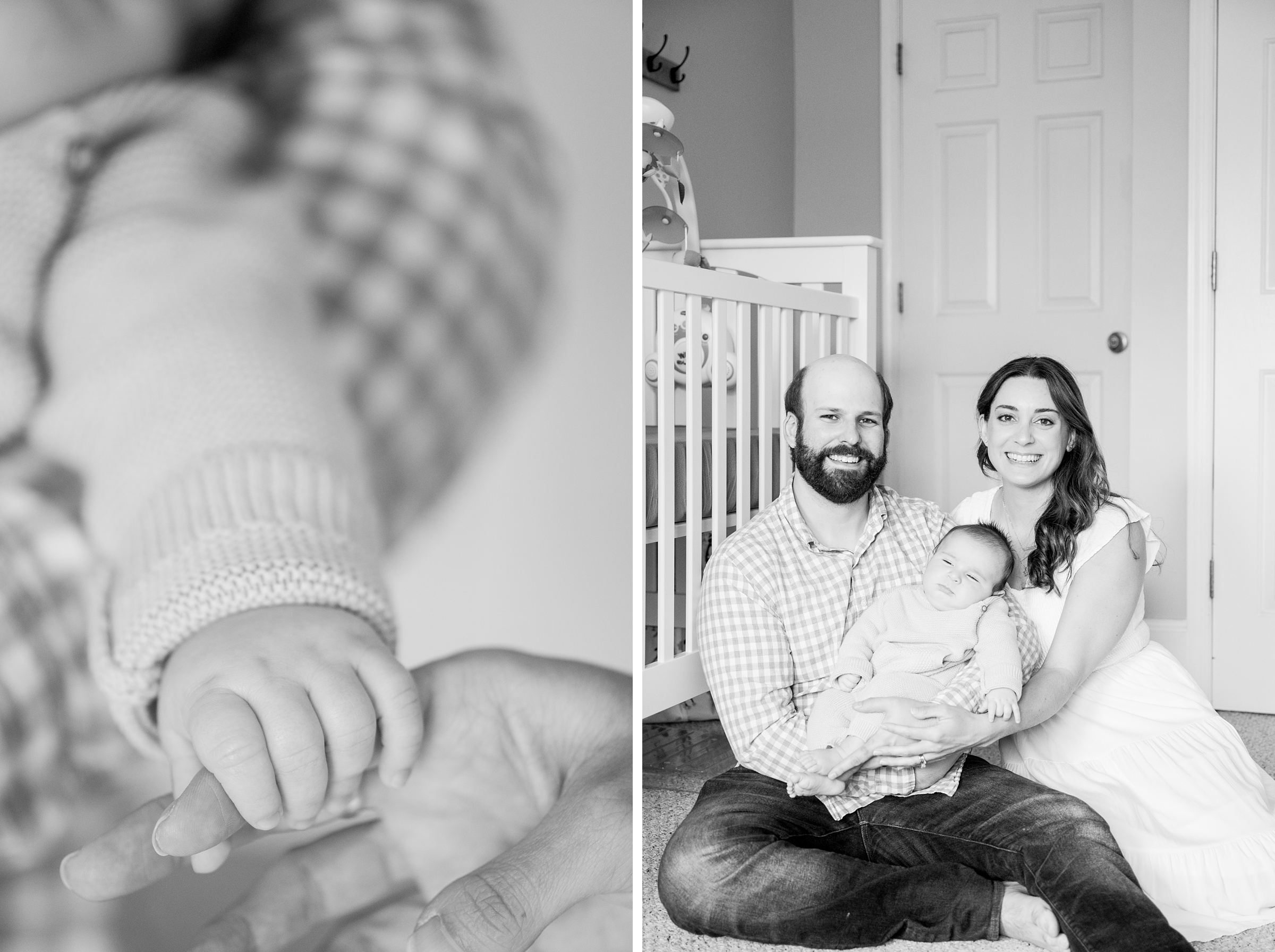 In-home newborn session in Baltimore, Maryland photographed by lifestyle family photographer Cait Kramer.