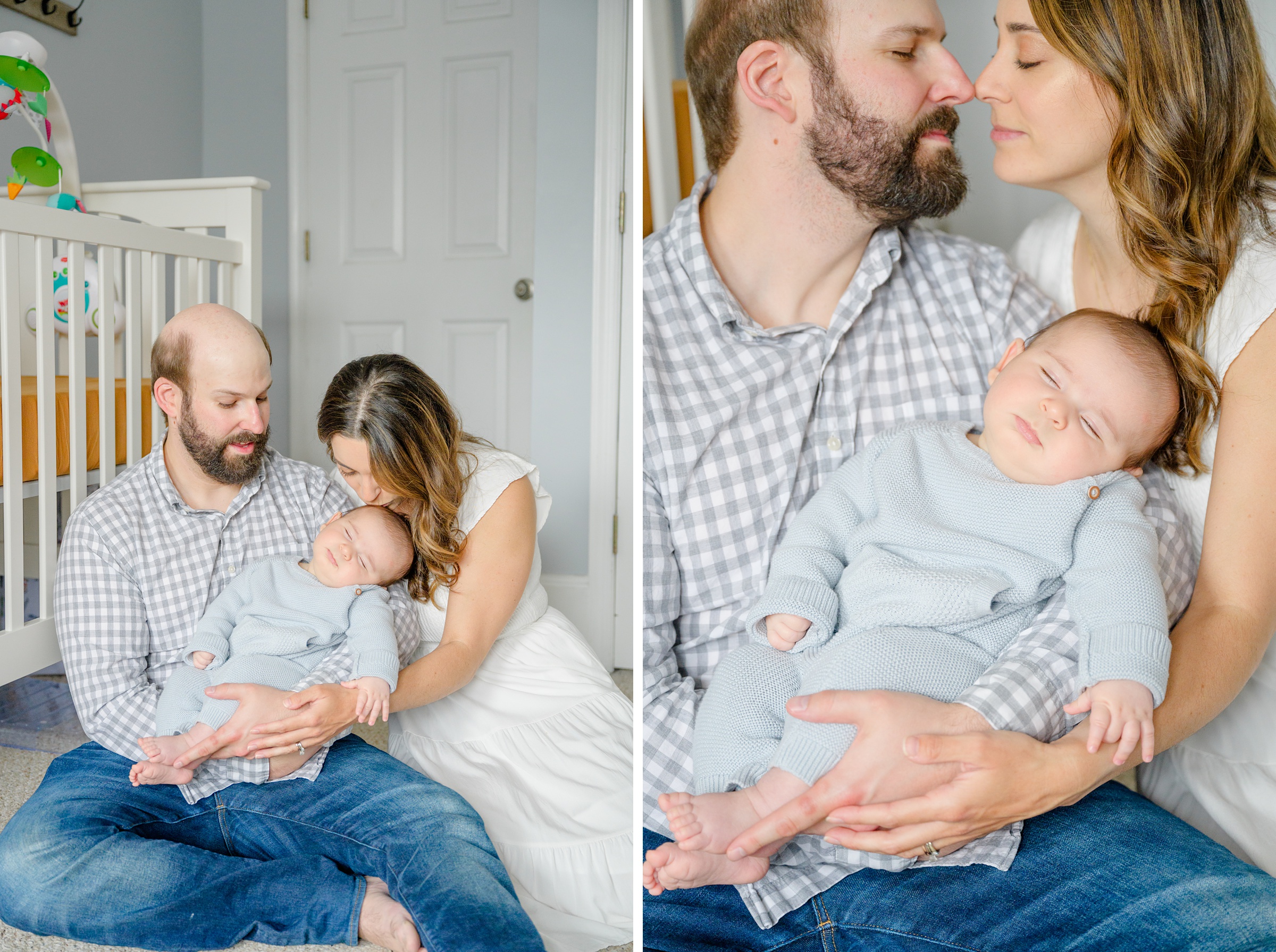 In-home newborn session in Baltimore, Maryland photographed by lifestyle family photographer Cait Kramer.