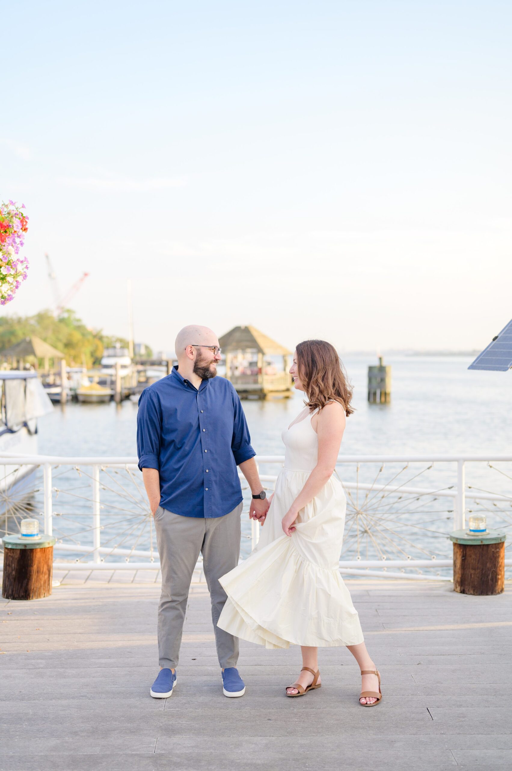 Old Town Alexandria engagement photos by the waterfront in Alexandria, Virginia photographed by Baltimore Wedding Photographer Cait Kramer.