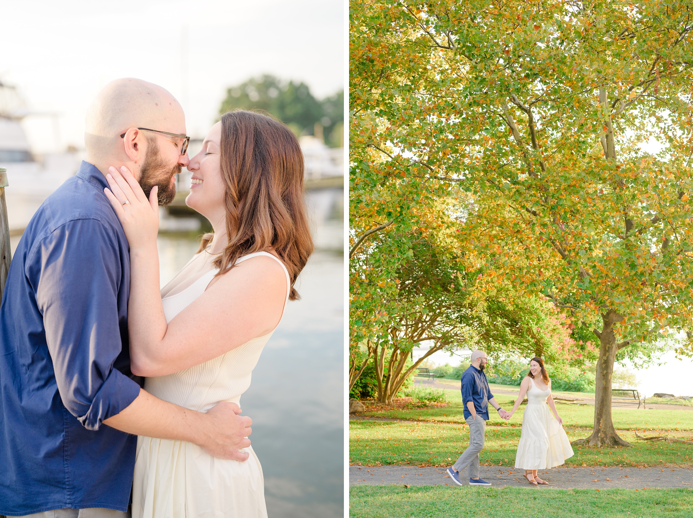 Old Town Alexandria engagement photos by the waterfront in Alexandria, Virginia photographed by Baltimore Wedding Photographer Cait Kramer.