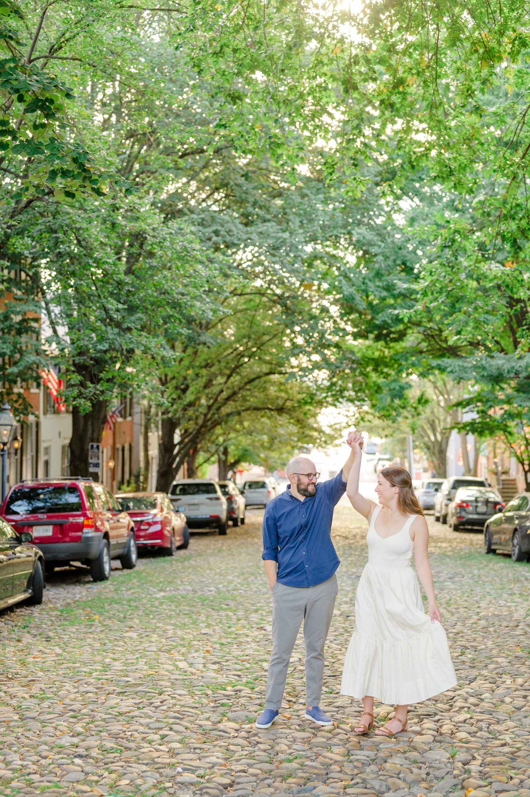 Old Town Alexandria engagement photos by the waterfront in Alexandria, Virginia photographed by Baltimore Wedding Photographer Cait Kramer.