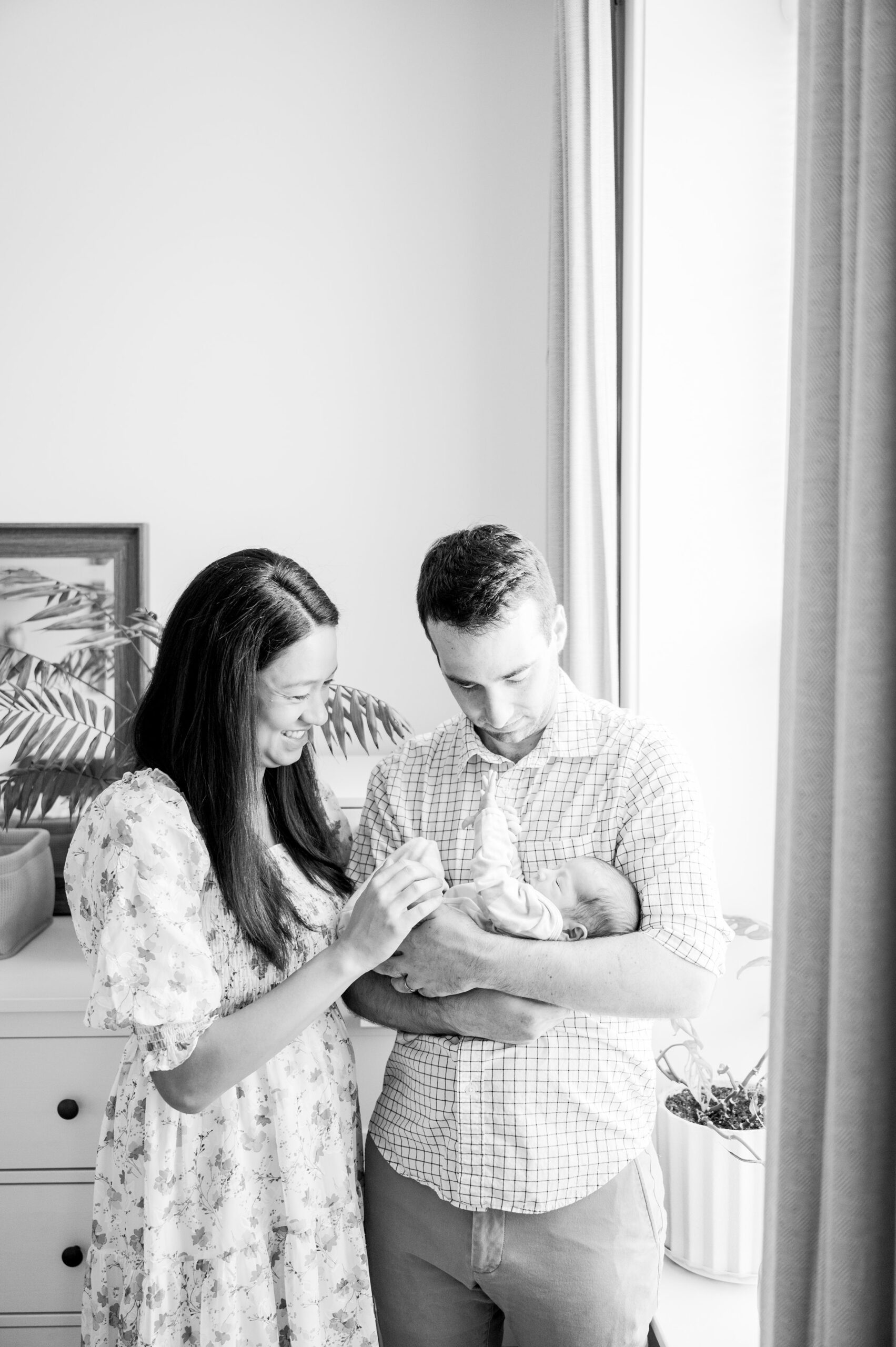 In-home Philly lifestyle newborn portrait session photographed by Cait Kramer