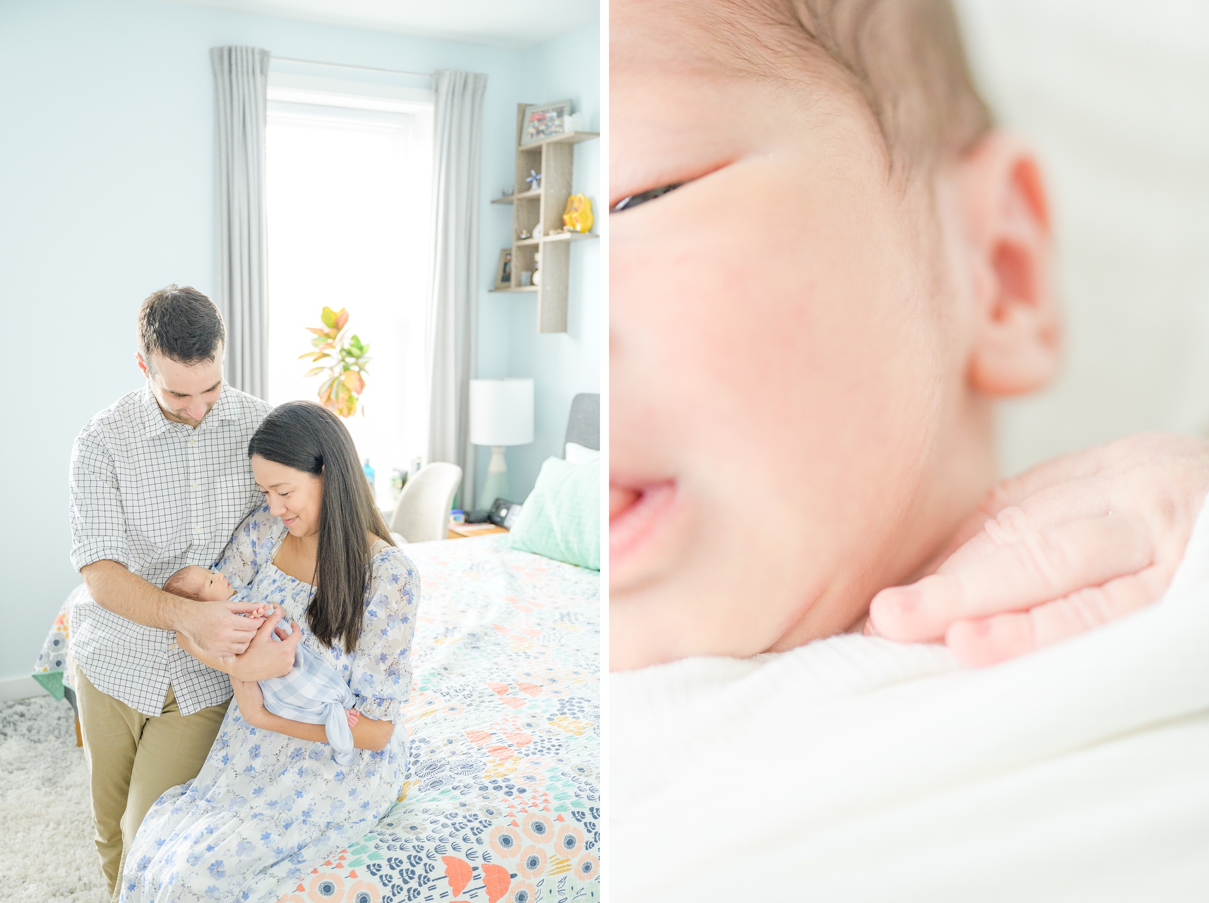 In-home Philly lifestyle newborn portrait session photographed by Cait Kramer