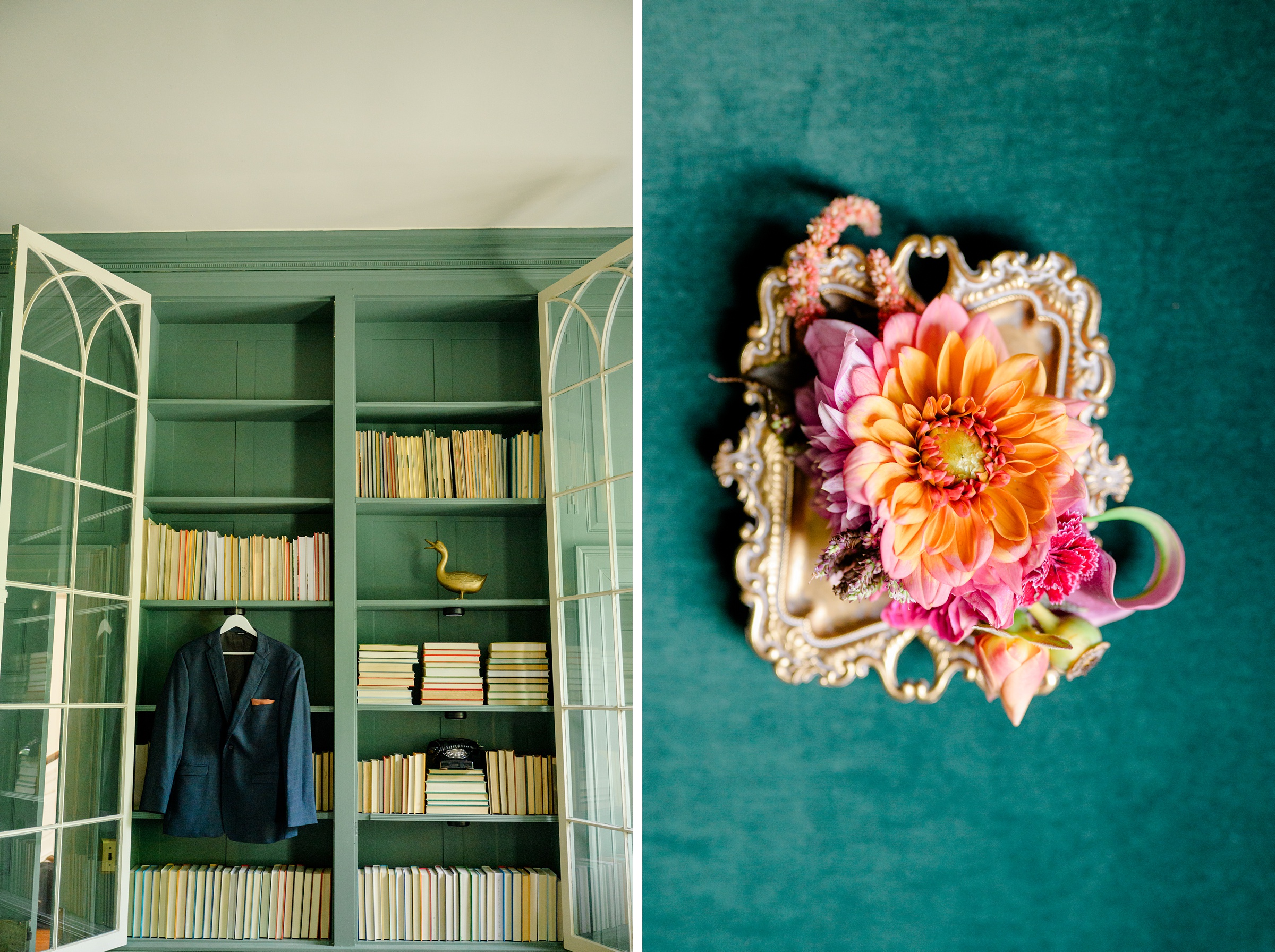 Colorful styled shoot at Rust Manor House photographed by Queer Affirming Wedding Photographer in Baltimore Cait Kramer.