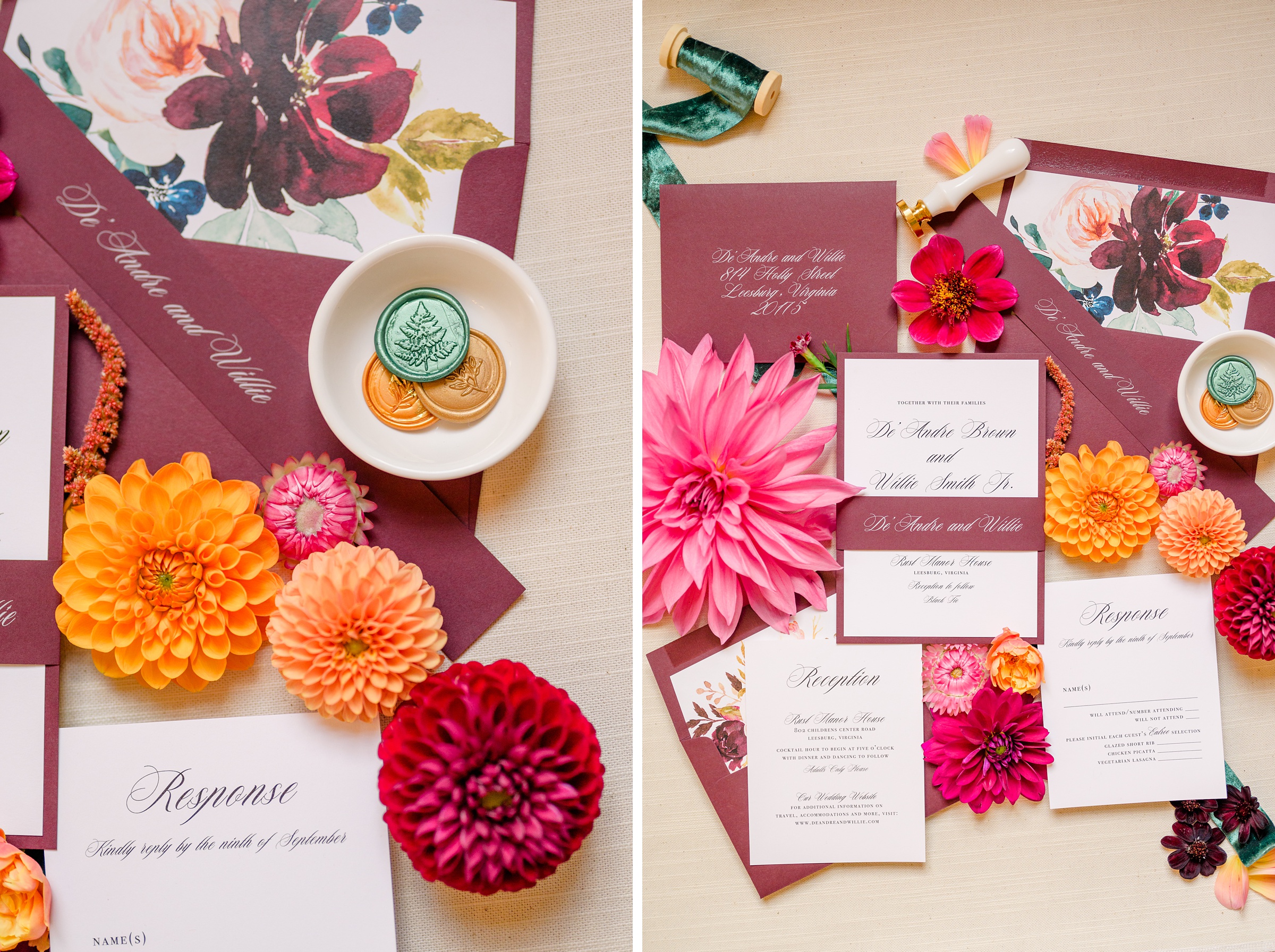 Colorful styled shoot at Rust Manor House photographed by Queer Affirming Wedding Photographer in Baltimore Cait Kramer.