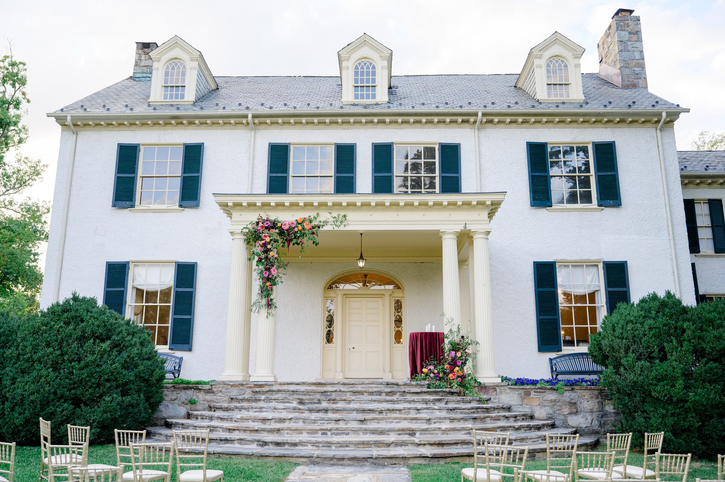 Colorful styled shoot at Rust Manor House photographed by Queer Affirming Wedding Photographer in Baltimore Cait Kramer.
