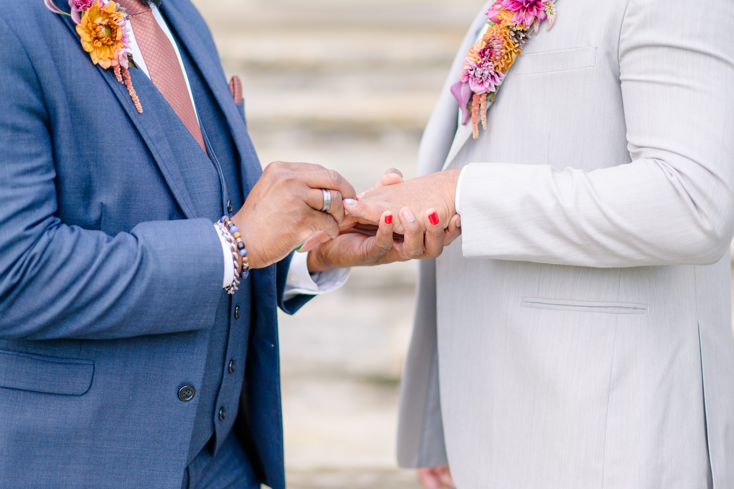 Colorful styled shoot at Rust Manor House photographed by Queer Affirming Wedding Photographer in Baltimore Cait Kramer.