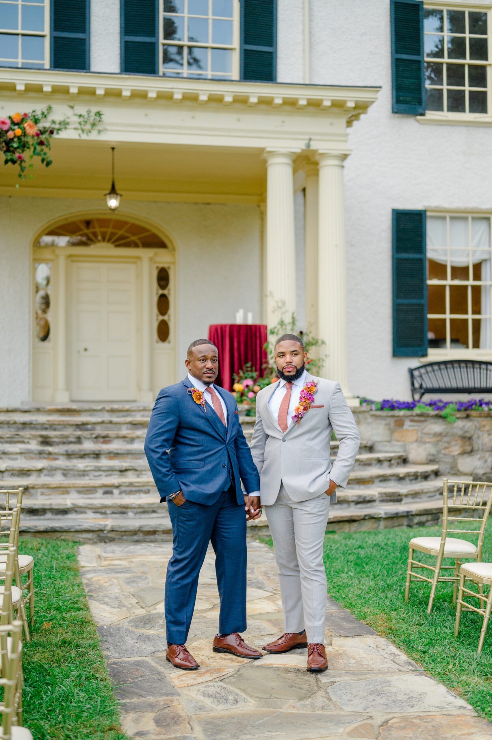 Colorful styled shoot at Rust Manor House photographed by Queer Affirming Wedding Photographer in Baltimore Cait Kramer.