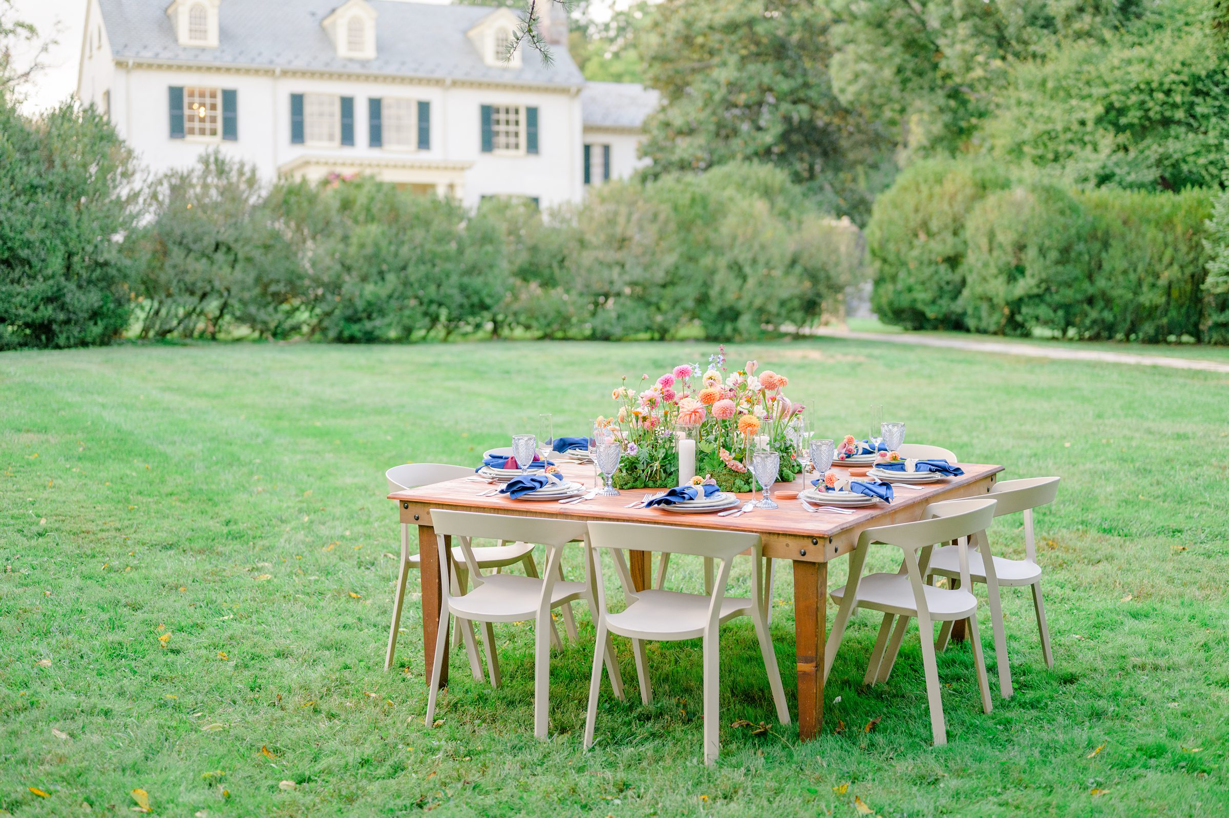 Colorful styled shoot at Rust Manor House photographed by Queer Affirming Wedding Photographer in Baltimore Cait Kramer.