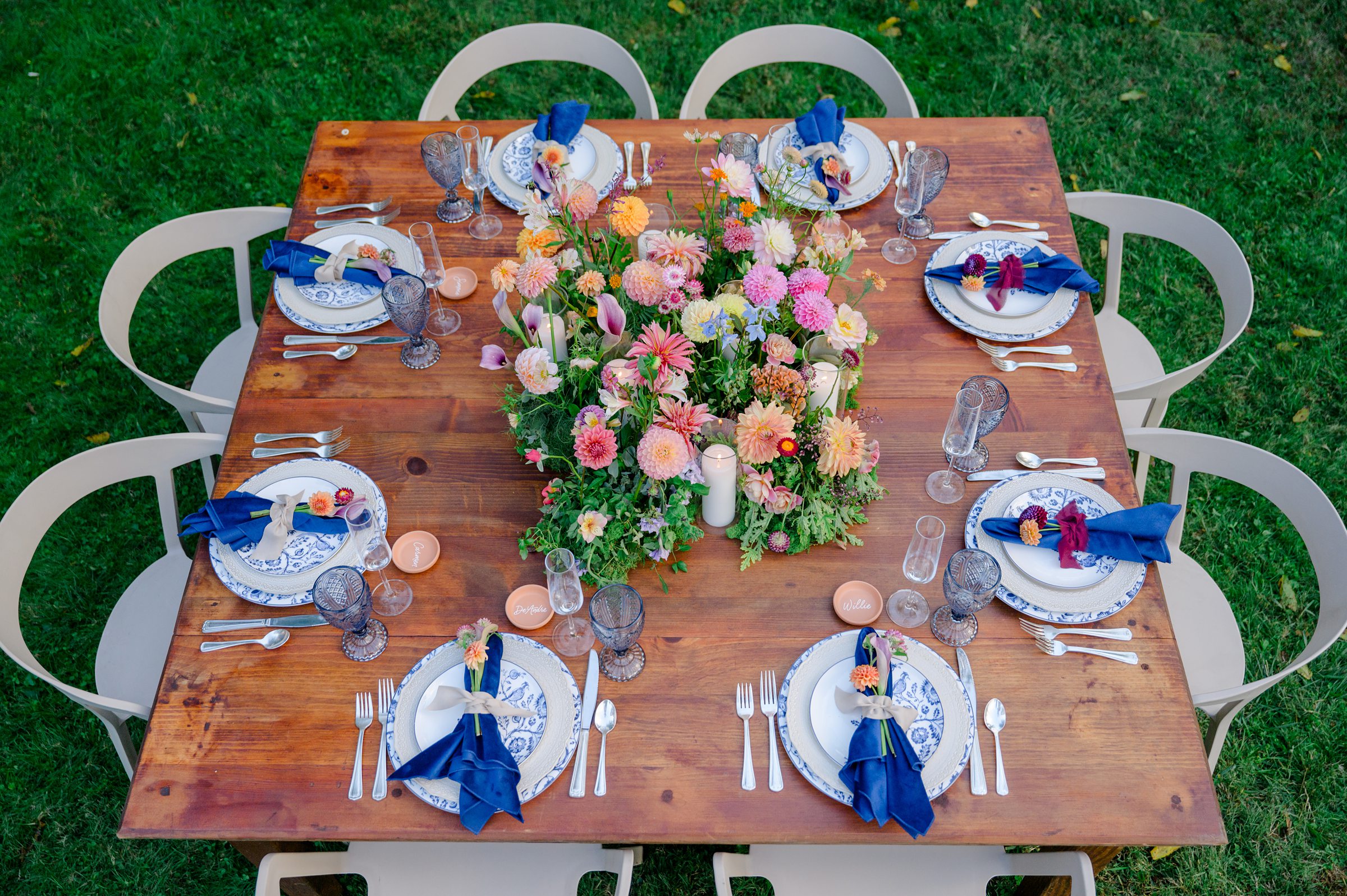 Colorful styled shoot at Rust Manor House photographed by Queer Affirming Wedding Photographer in Baltimore Cait Kramer.