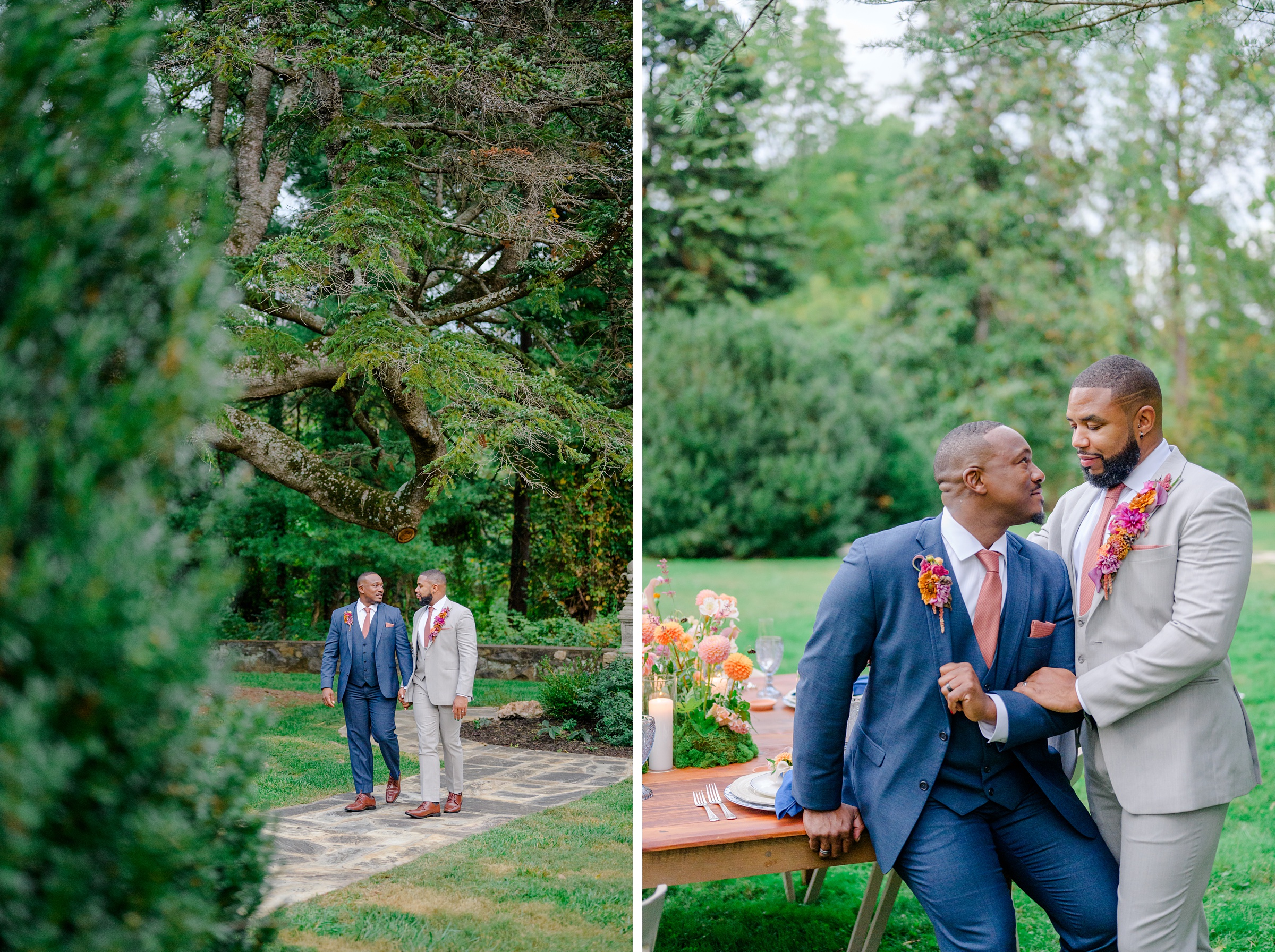 Colorful styled shoot at Rust Manor House photographed by Queer Affirming Wedding Photographer in Baltimore Cait Kramer.