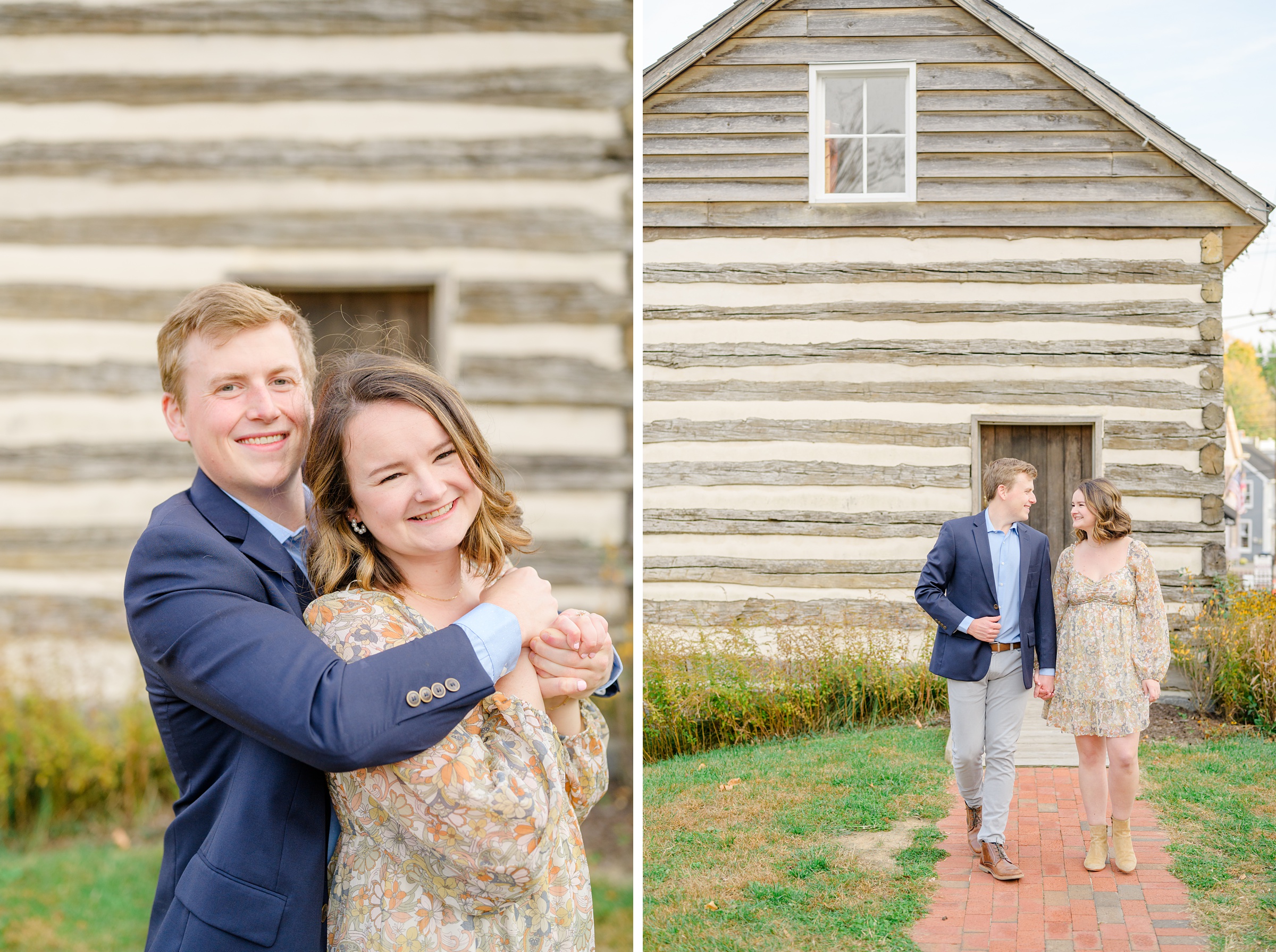 Engaged couple at the Historic Old Ellicott City near Baltimore, Maryland for engagement photos photographed by Baltimore Wedding Photographer Cait Kramer Photography