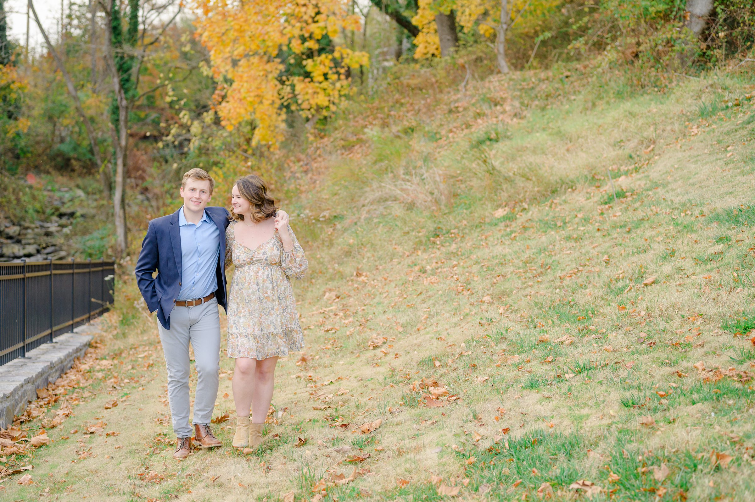 Engaged couple at the Historic Old Ellicott City near Baltimore, Maryland for engagement photos photographed by Baltimore Wedding Photographer Cait Kramer Photography