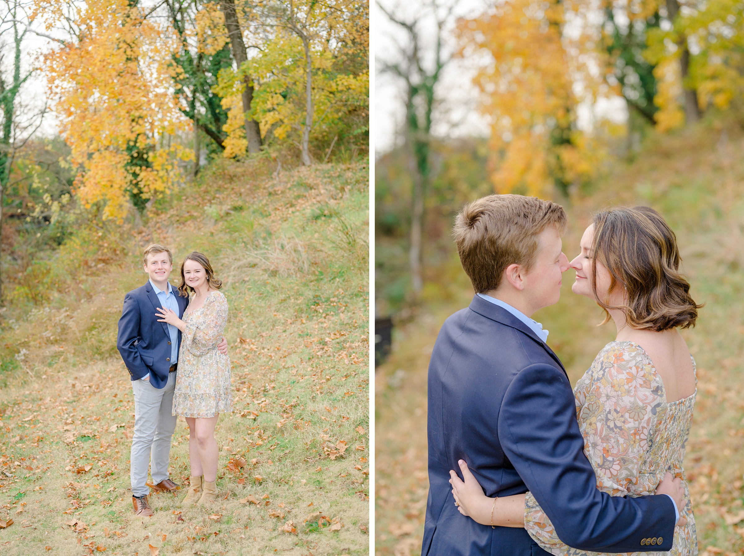 Engaged couple at the Historic Old Ellicott City near Baltimore, Maryland for engagement photos photographed by Baltimore Wedding Photographer Cait Kramer Photography