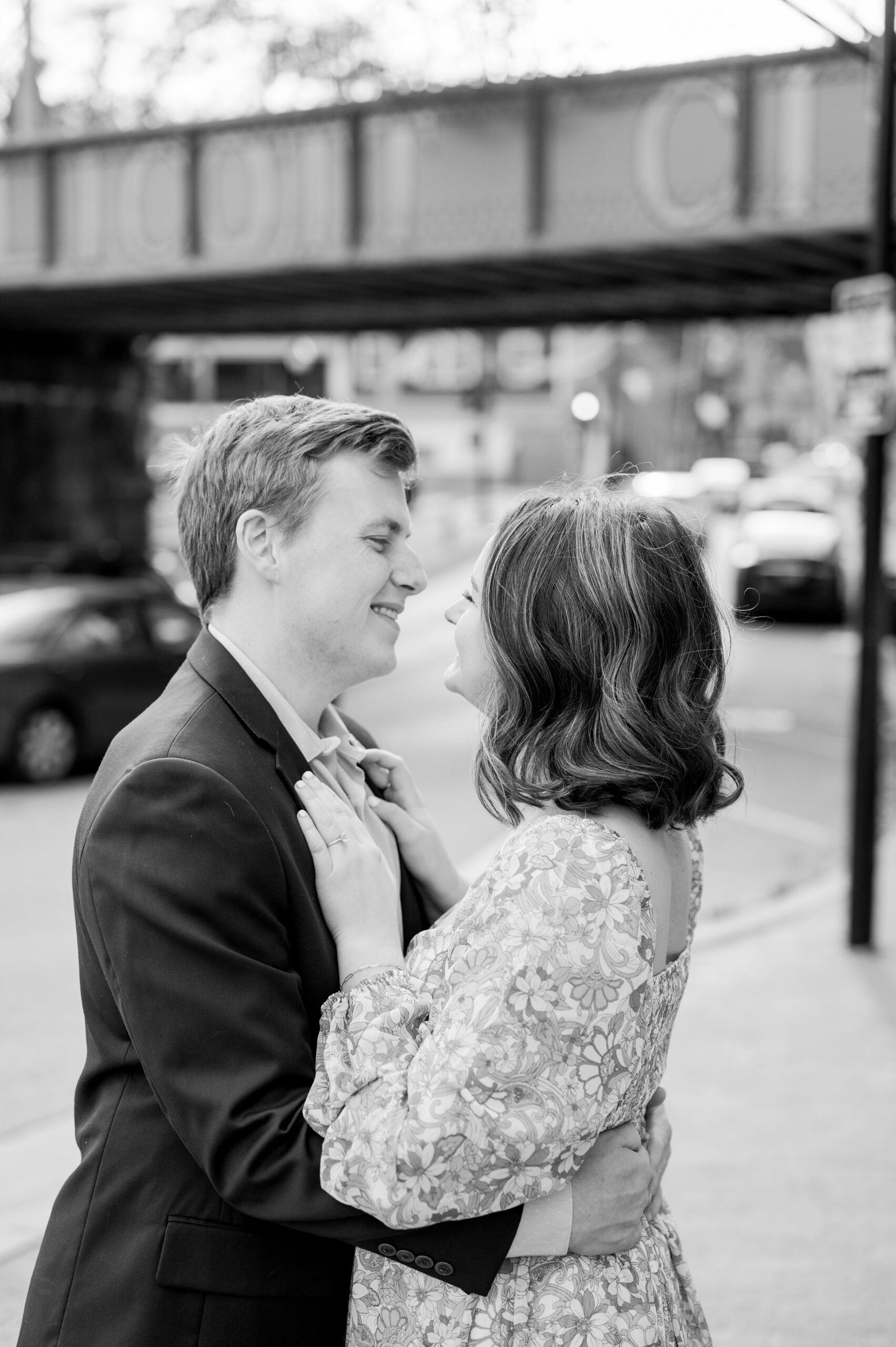 Engaged couple at the Historic Old Ellicott City near Baltimore, Maryland for engagement photos photographed by Baltimore Wedding Photographer Cait Kramer Photography