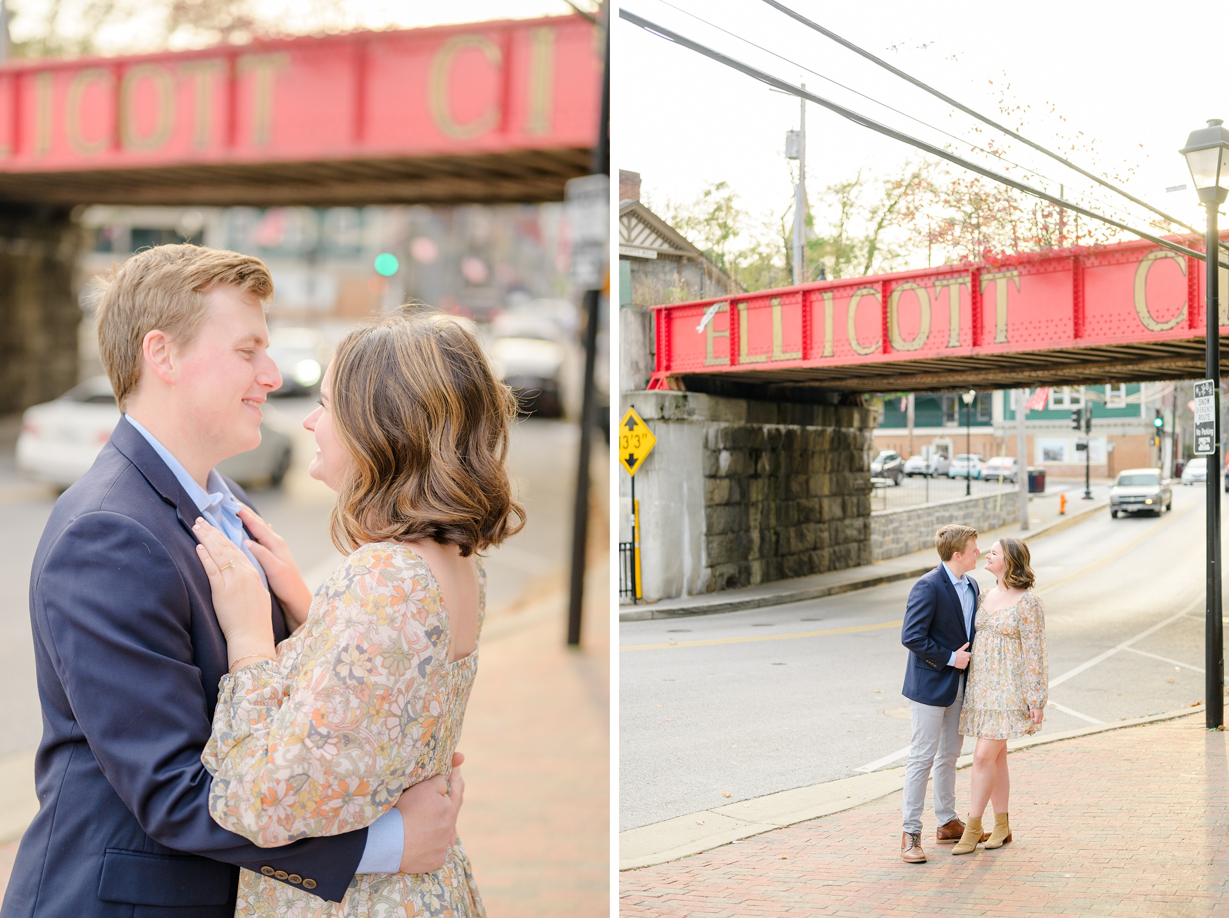 Engaged couple at the Historic Old Ellicott City near Baltimore, Maryland for engagement photos photographed by Baltimore Wedding Photographer Cait Kramer Photography