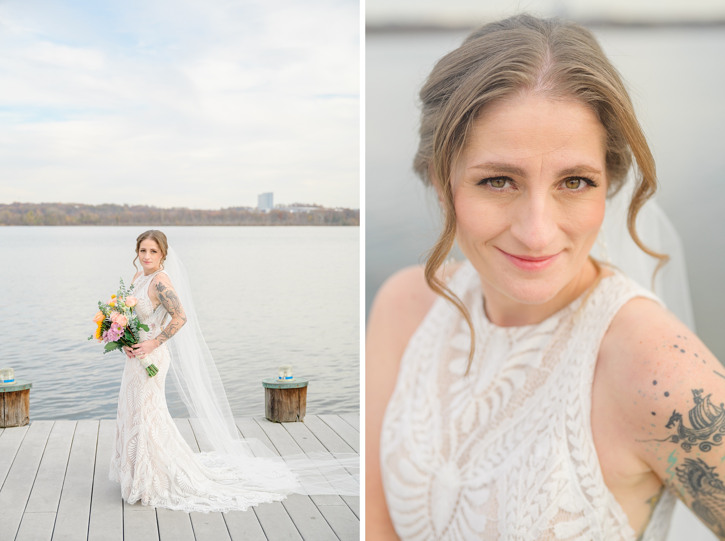 Bridal session by the waterfront in Old Town Alexandria photographed by Maryland and Virginia Bridal Portrait Photographer Cait Kramer.