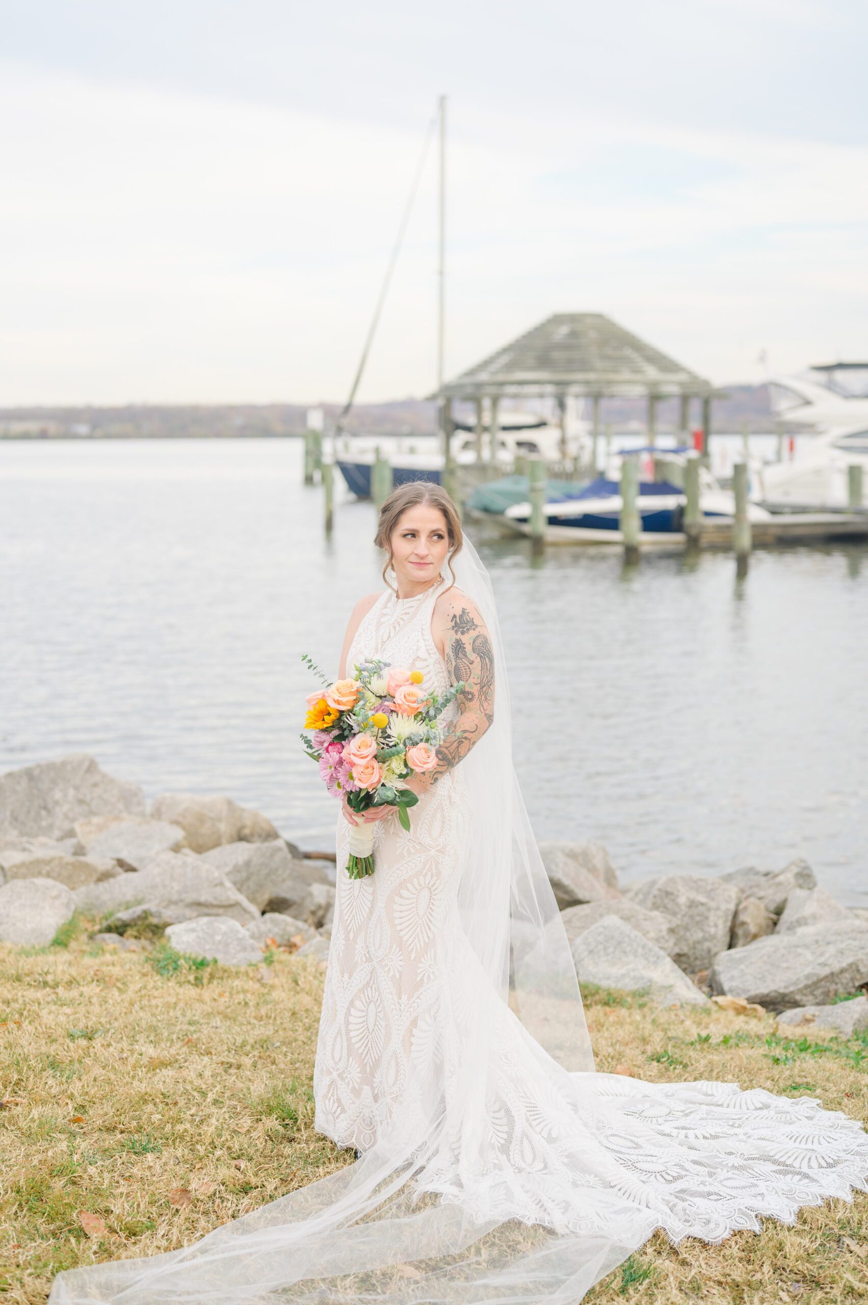 Bridal session in Old Town Alexandria photographed by Maryland and Virginia Bridal Portrait Photographer Cait Kramer.