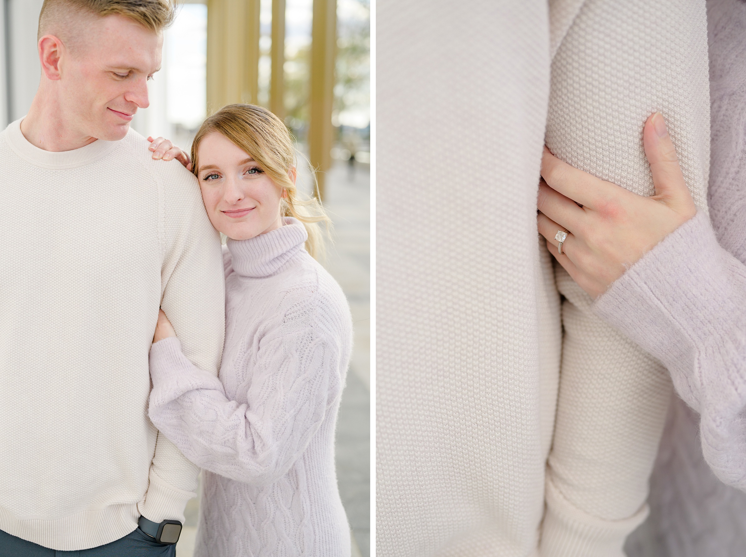 Engaged couple at the Kennedy Center for their summer engagement session Washington, D.C. photographed by Baltimore Wedding Photographer Cait Kramer Photography