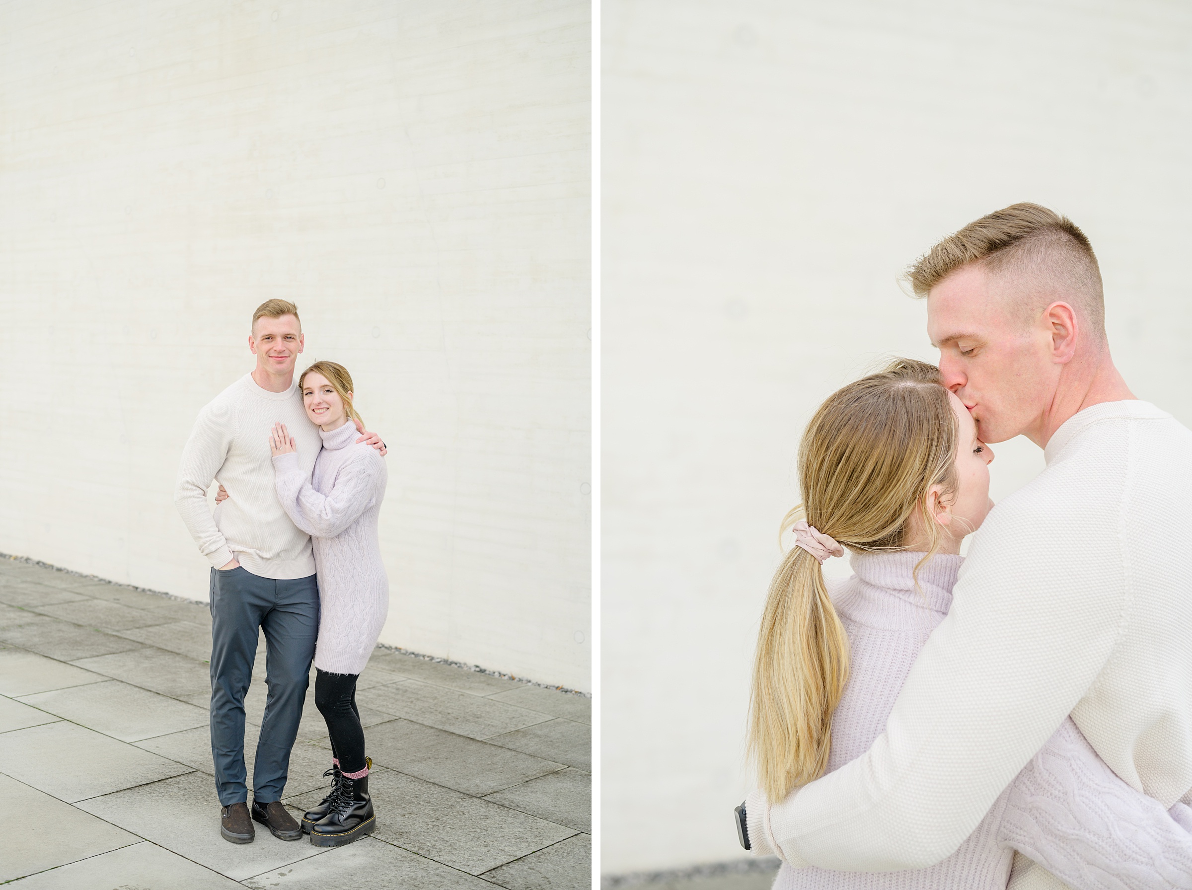 Engaged couple at the Kennedy Center for their summer engagement session Washington, D.C. photographed by Baltimore Wedding Photographer Cait Kramer Photography