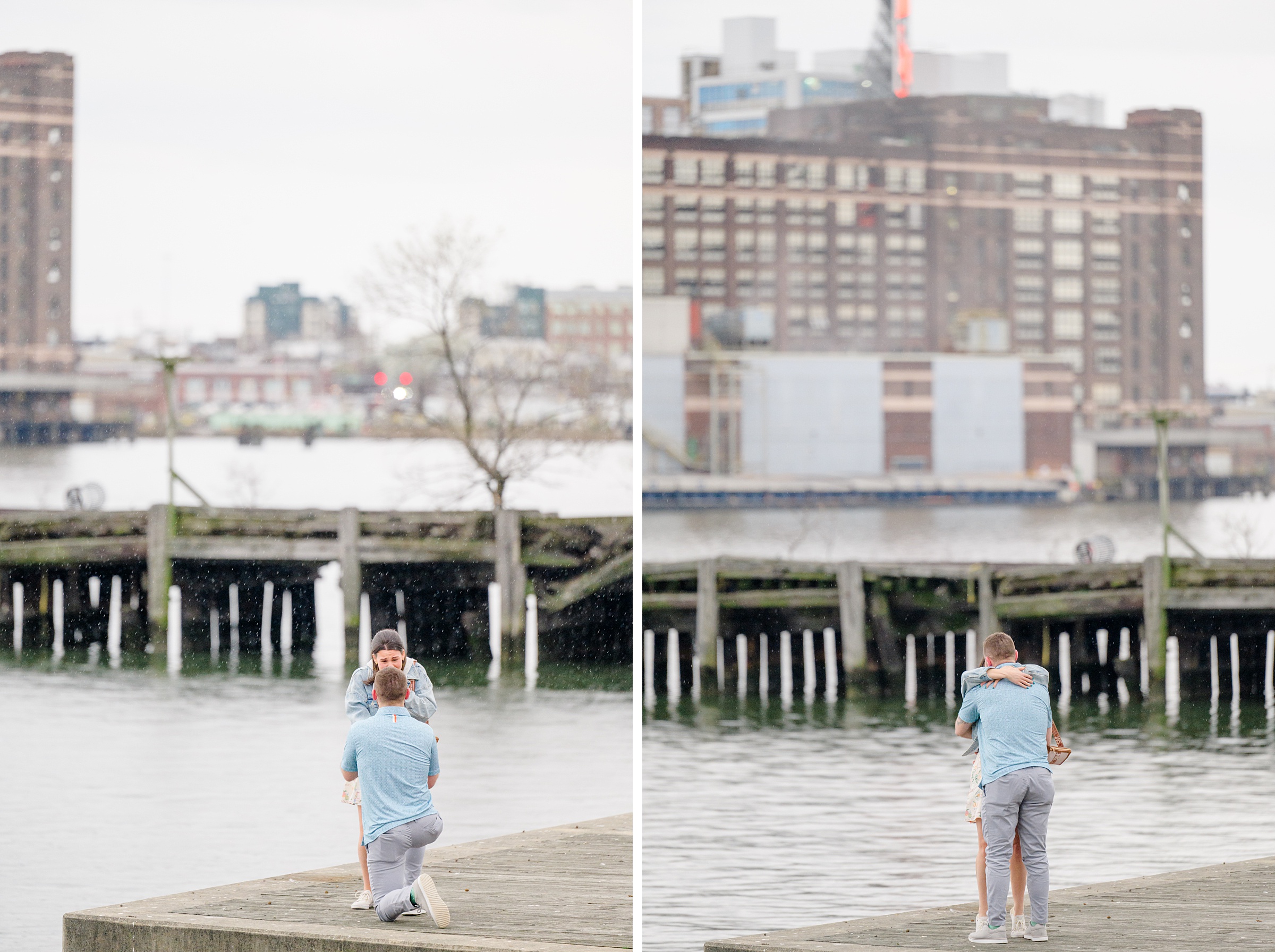 Pat and Nicole’s surprise proposal in Fells Point photographed by Maryland Wedding Photographer Cait Kramer.