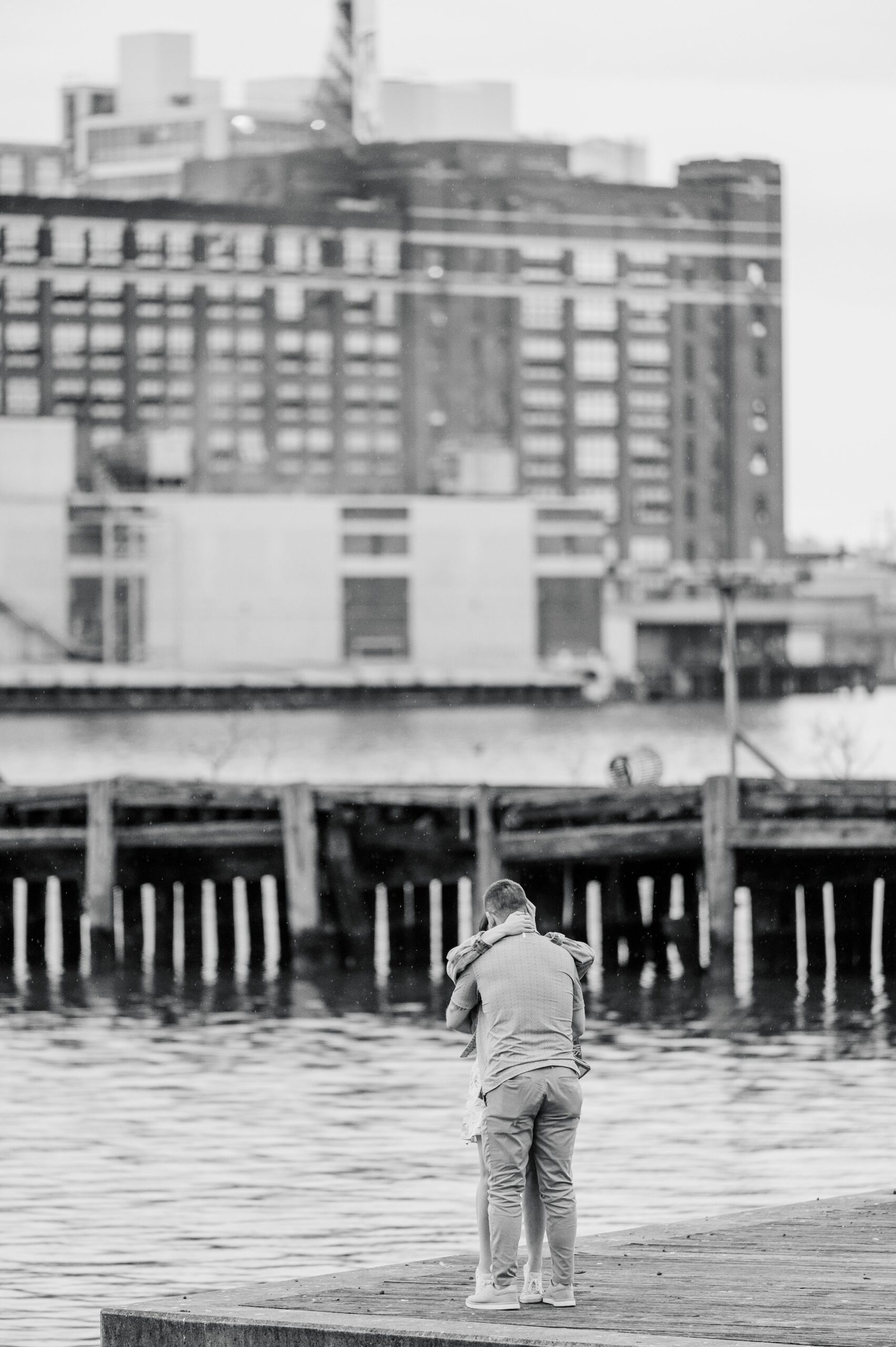 Pat and Nicole’s surprise proposal in Fells Point photographed by Maryland Wedding Photographer Cait Kramer.