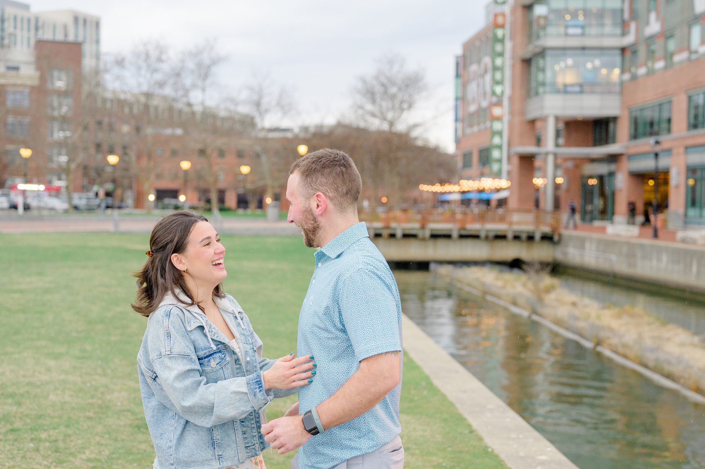 Pat and Nicole’s surprise proposal in Fells Point photographed by Maryland Wedding Photographer Cait Kramer.