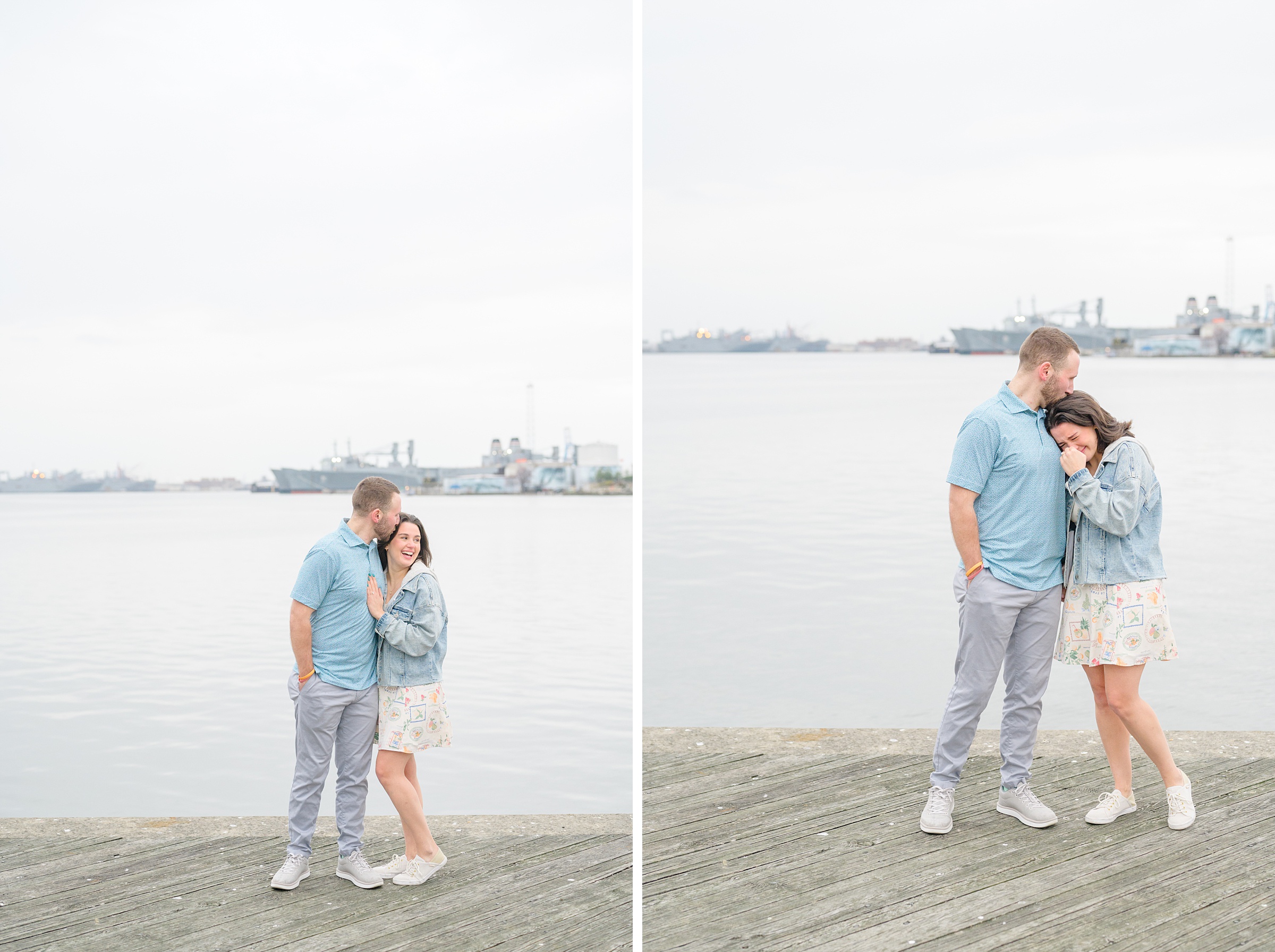 Pat and Nicole’s surprise proposal in Fells Point photographed by Maryland Wedding Photographer Cait Kramer.
