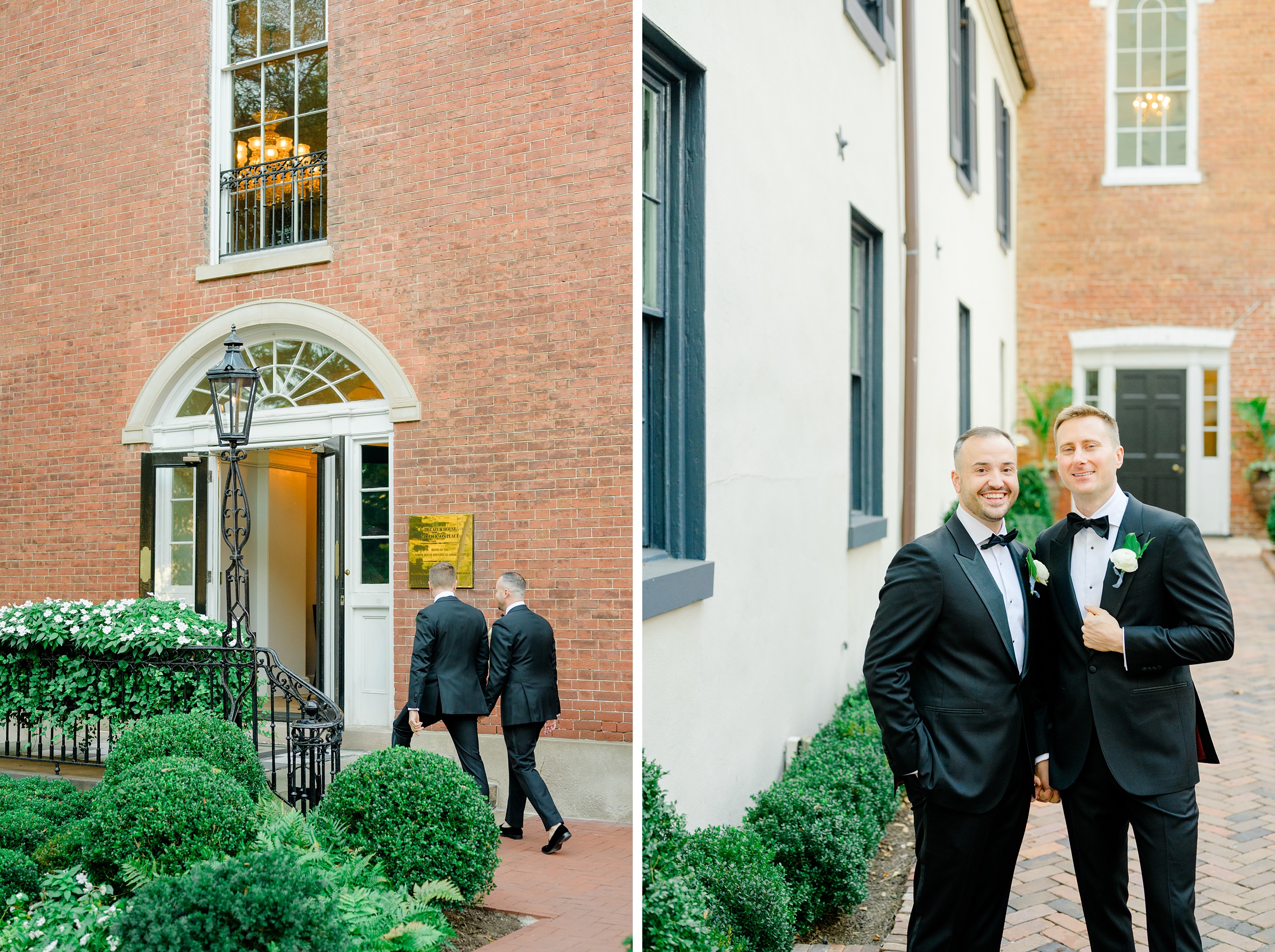 Newlywed portraits at the Decatur House in Washington, D.C. photographed by Cait Kramer Photography