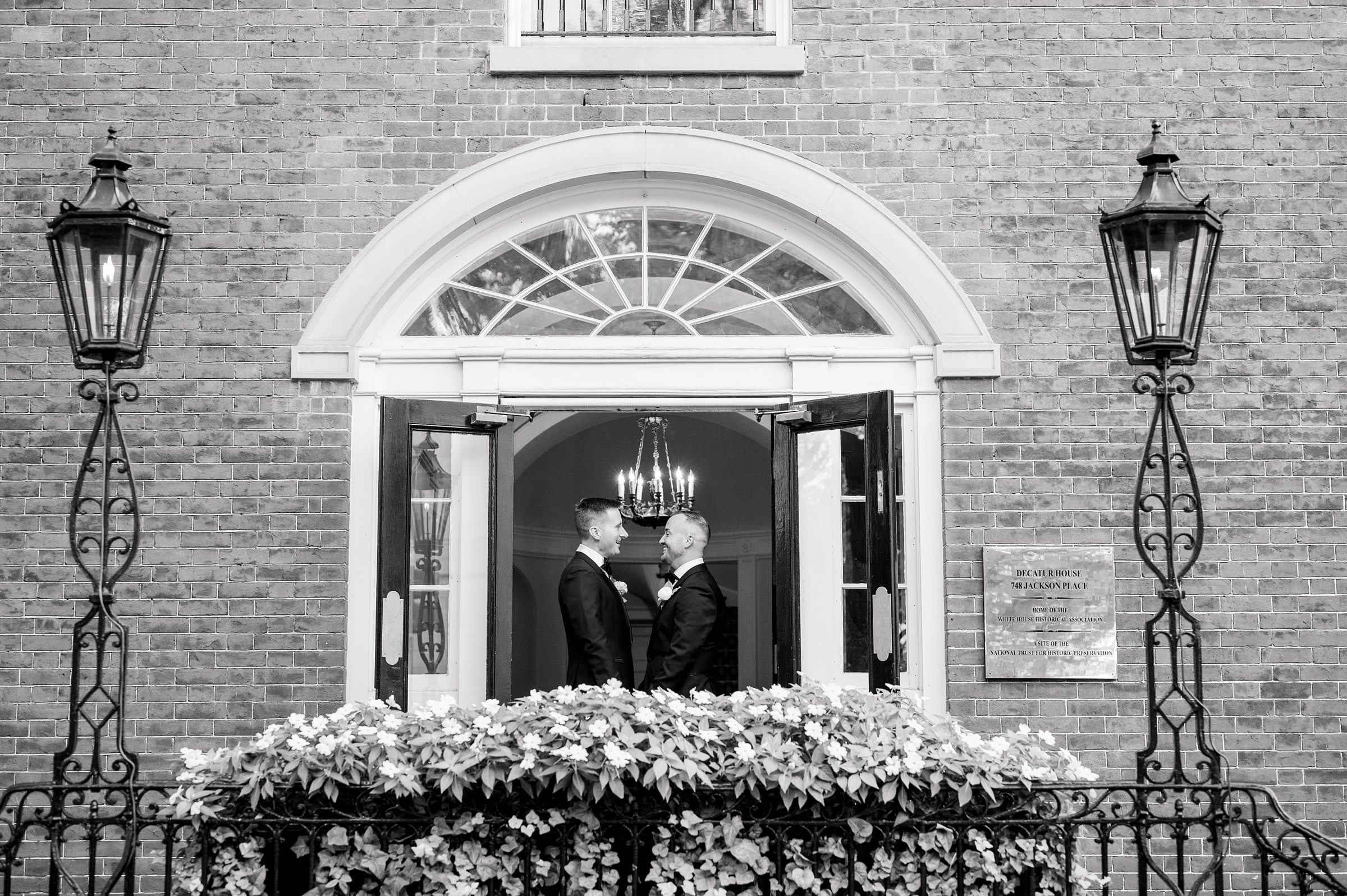 Newlywed portraits at the Decatur House in Washington, D.C. photographed by Cait Kramer Photography