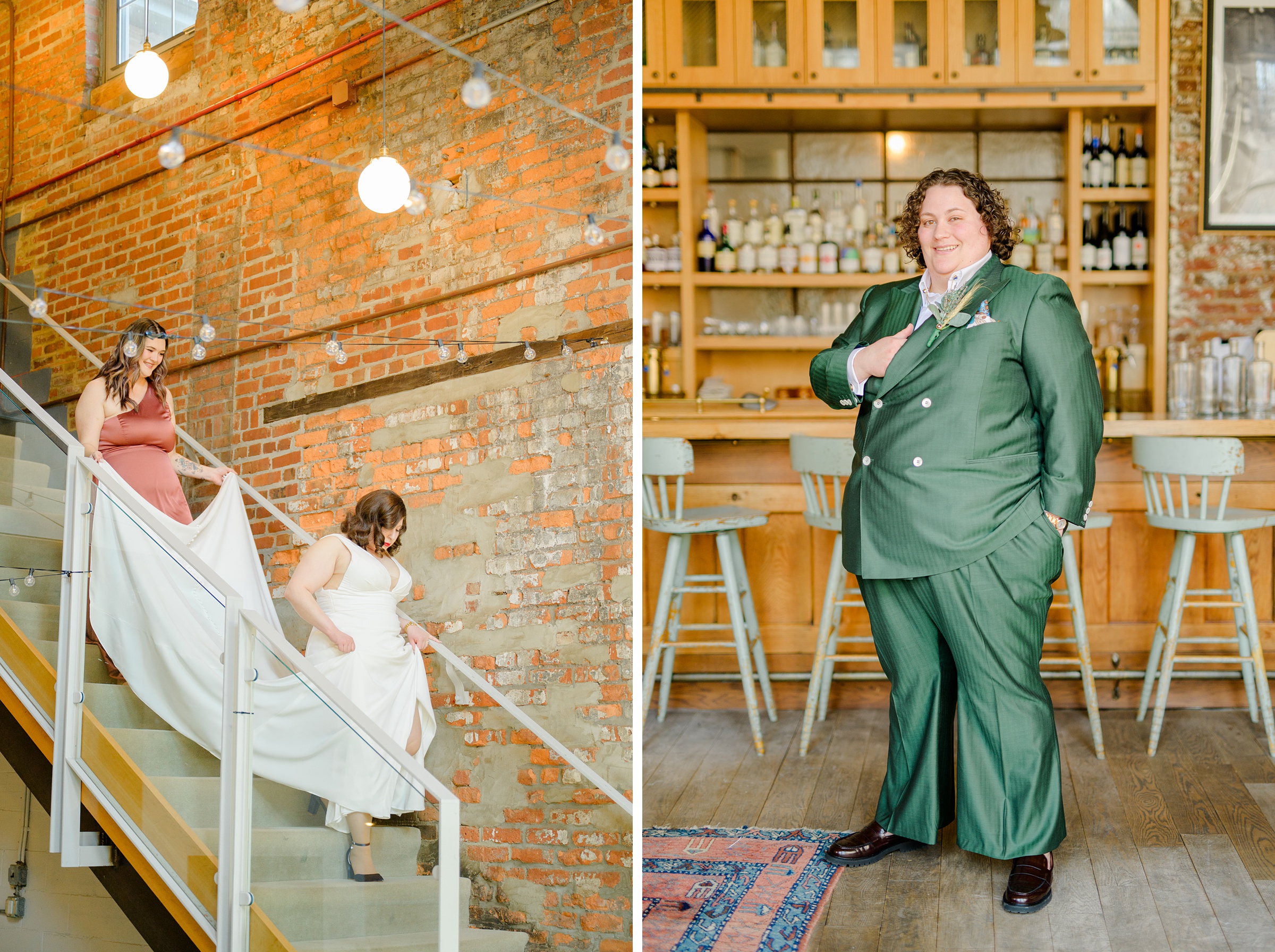 First look portraits at Woodberry Kitchen wedding photographed by Baltimore Wedding Photographer Cait Kramer