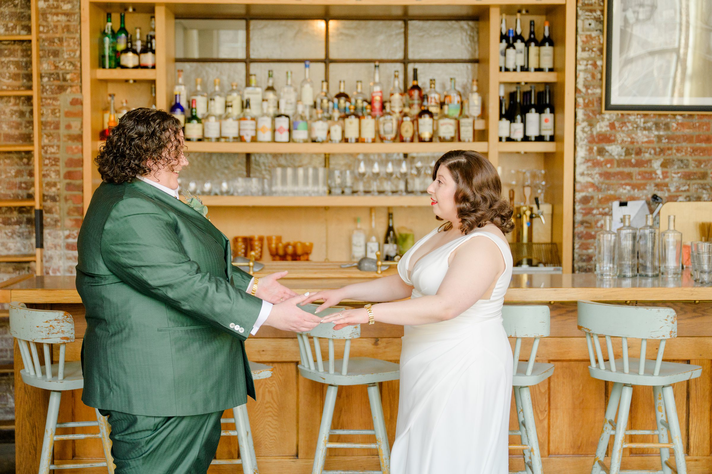 First look portraits at Woodberry Kitchen wedding photographed by Baltimore Wedding Photographer Cait Kramer