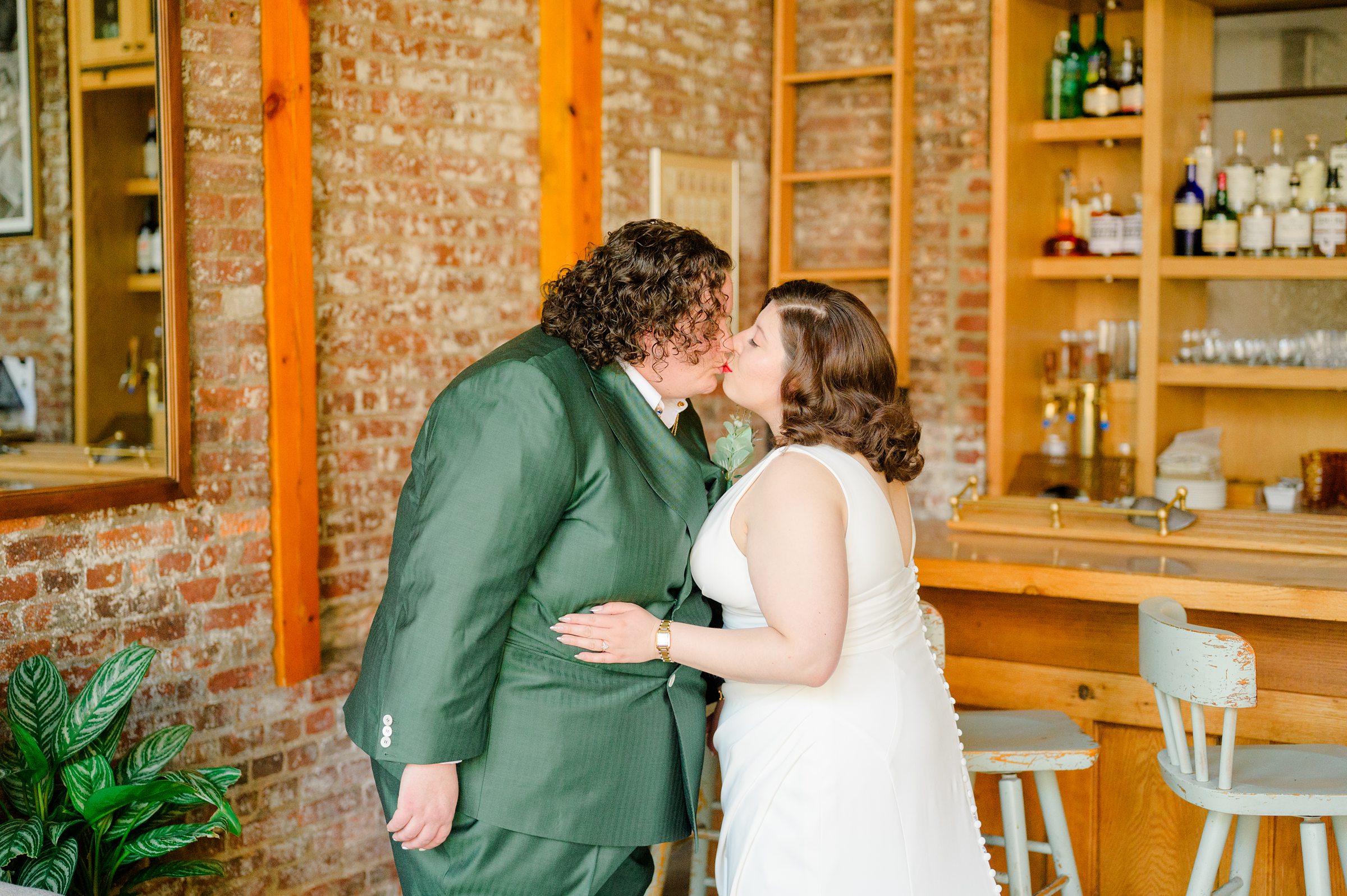 First look portraits at Woodberry Kitchen wedding photographed by Baltimore Wedding Photographer Cait Kramer