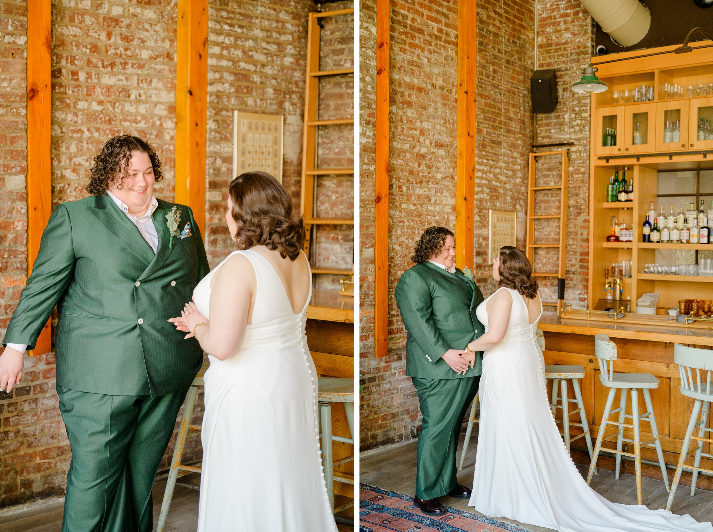 First look portraits at Woodberry Kitchen wedding photographed by Baltimore Wedding Photographer Cait Kramer