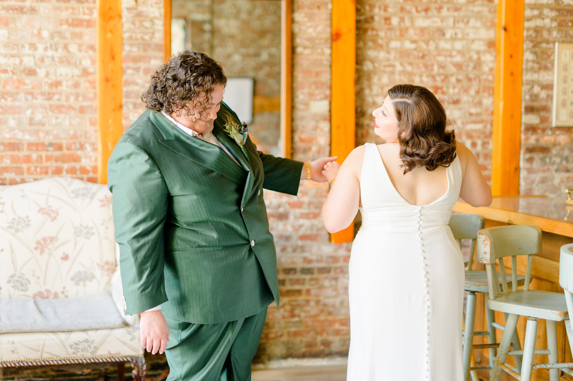 First look portraits at Woodberry Kitchen wedding photographed by Baltimore Wedding Photographer Cait Kramer